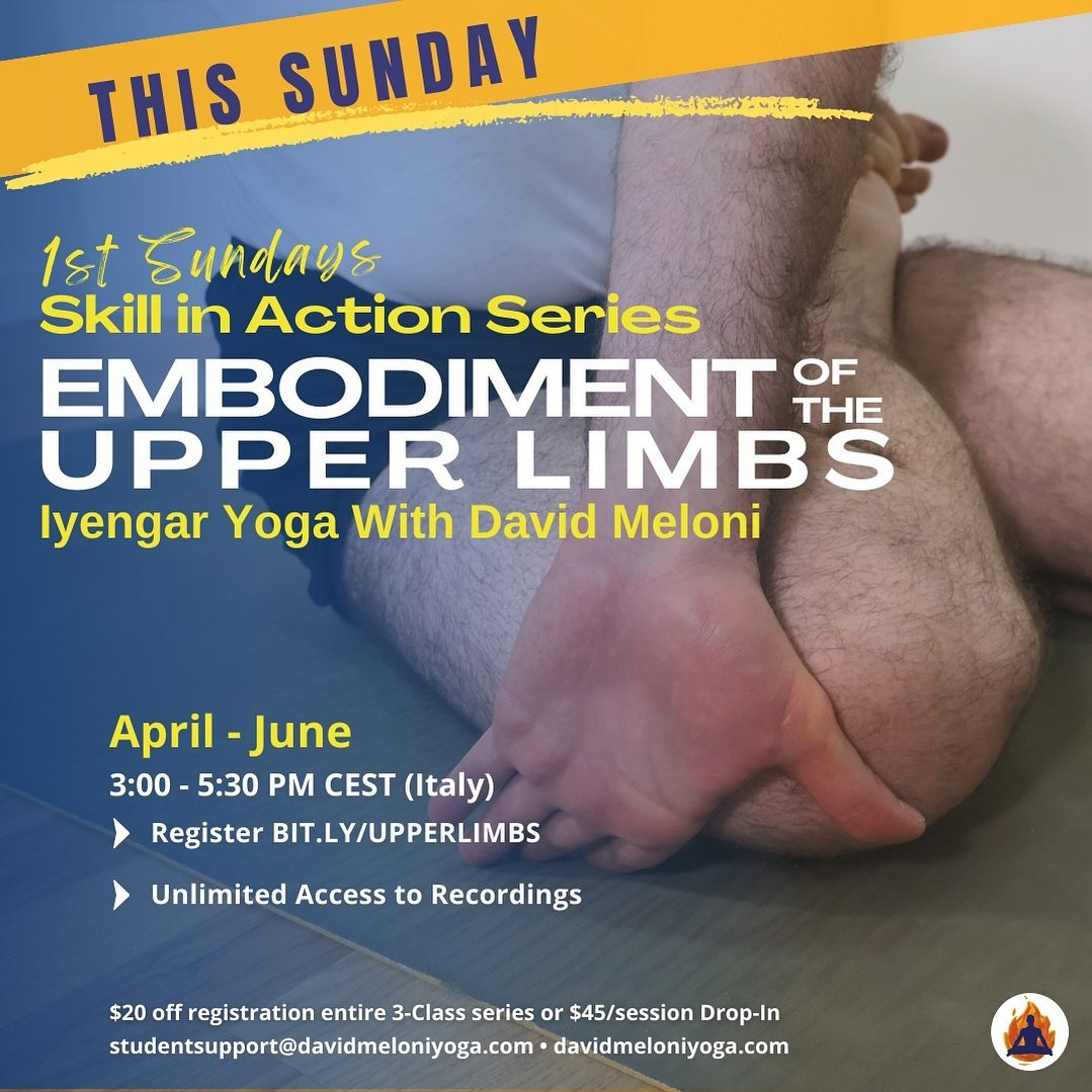 ✨ EMBODIMENT OF THE UPPER LIMBS &bull; SKILL IN ACTION FIRST SUNDAY SERIES

✨ Guruji is famously known for saying. &ldquo;The world is filled with movement.&nbsp;&nbsp;What we need is action - movement with intelligence.&rdquo;&nbsp;&nbsp;As Iyengar 