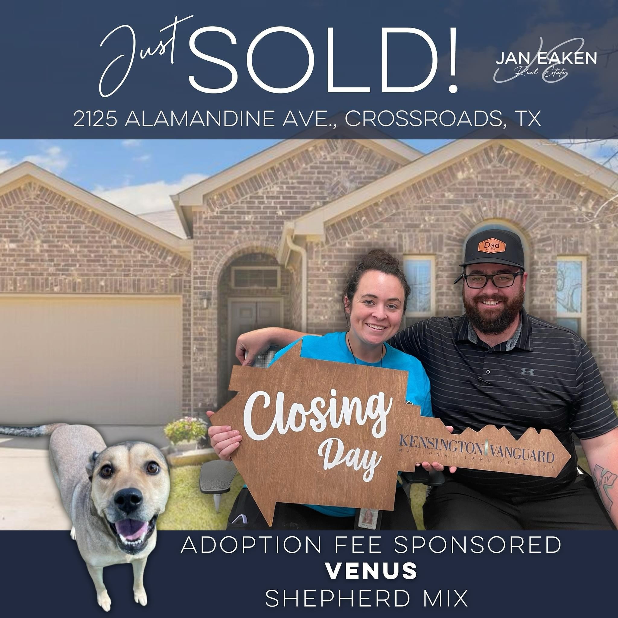 JUST CLOSED! Big congratulations to Josh and Micah on the sale of their home! They have two adorable kids are moving to a larger home to provide more room for their family. 🥰 

With the sale of this home, I am sponsoring the adoption fee for Venus a