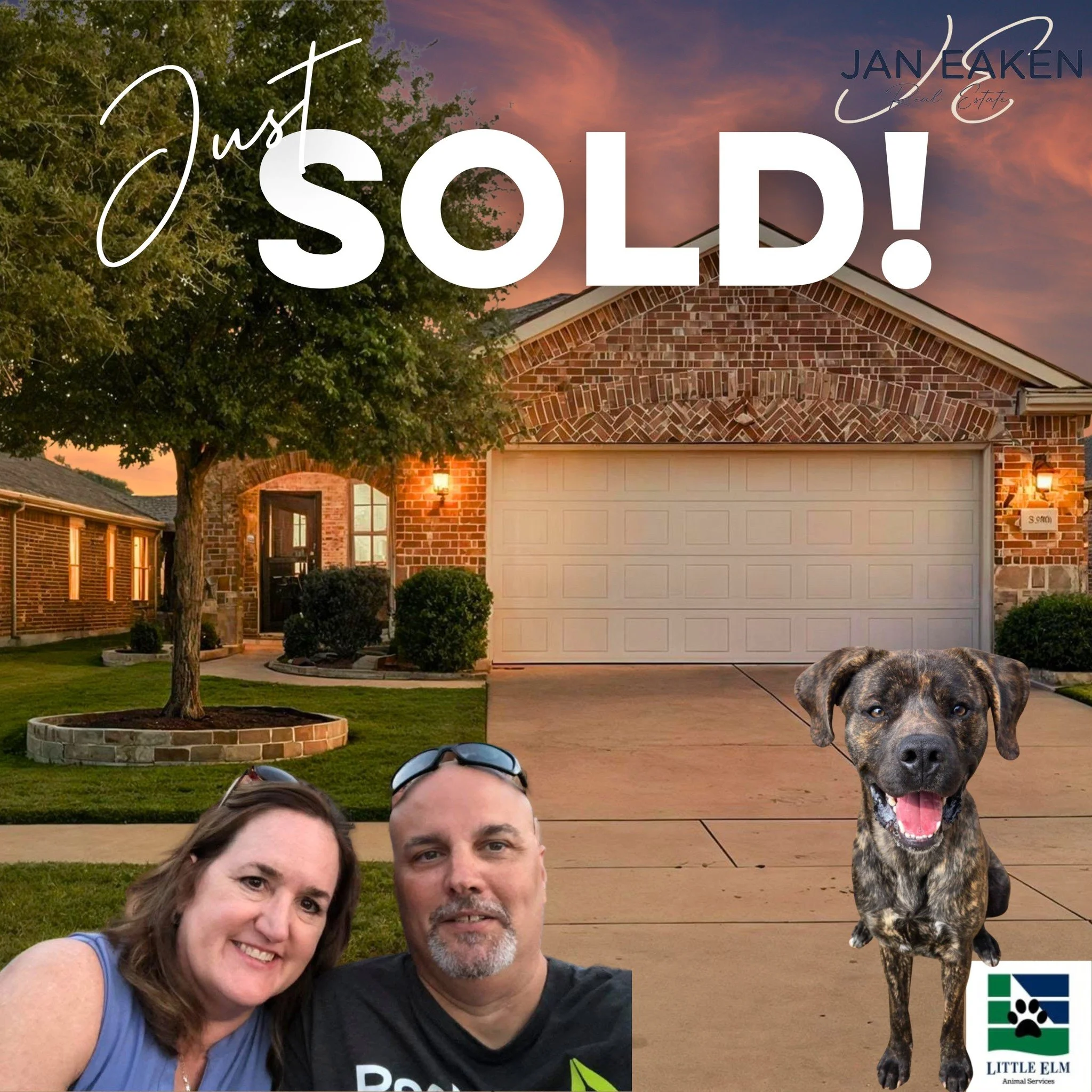 Congratulations to Leigh Ann and David on the purchase of their new home! 🏡
We&rsquo;ll miss having them as neighbors but know they&rsquo;ll love their new community and all it has to offer.
With this sale, Ed&rsquo;s adoption fee at Little Elm Anim