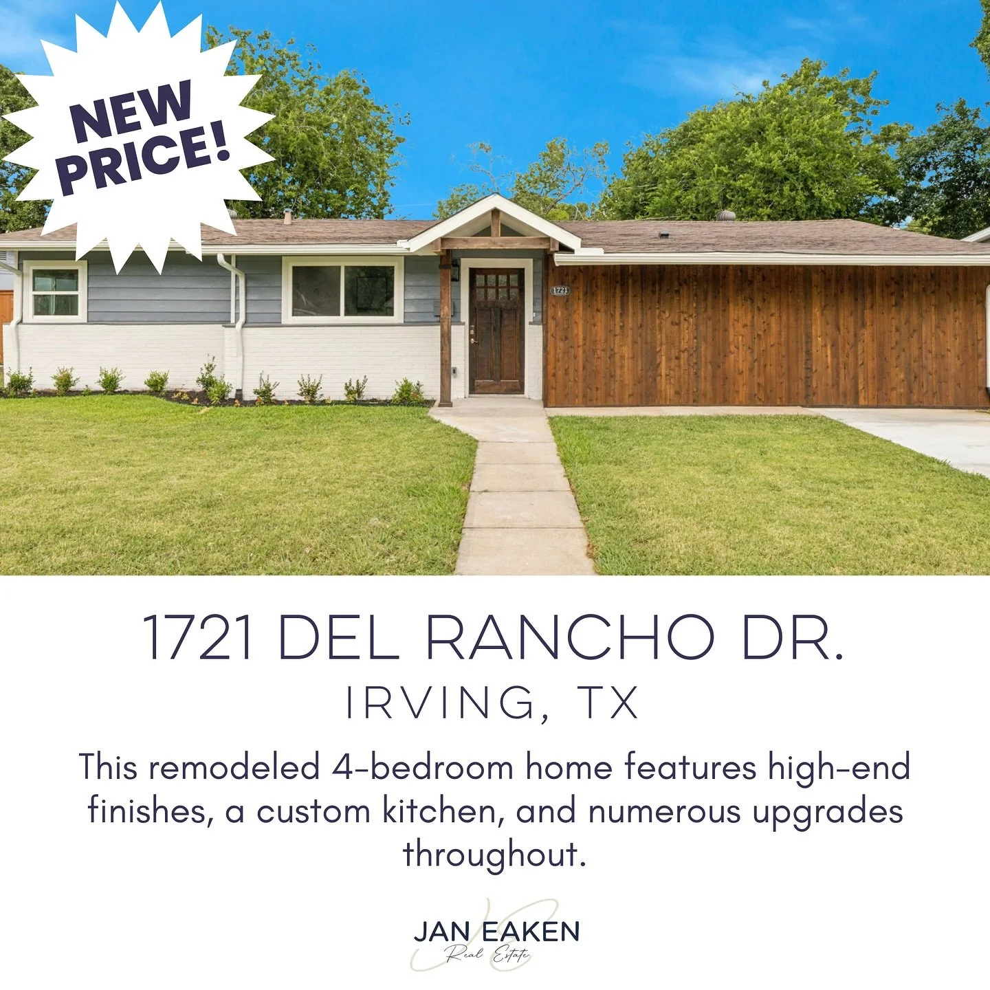 📉 Reduced Price! Now $330,000
Don&rsquo;t miss this beautifully and meticulously remodeled one story, 4 bedroom home featuring high end finishes throughout.

✨ Major updates include:
&bull; Custom kitchen cabinets
&bull; New plumbing
&bull; Energy e