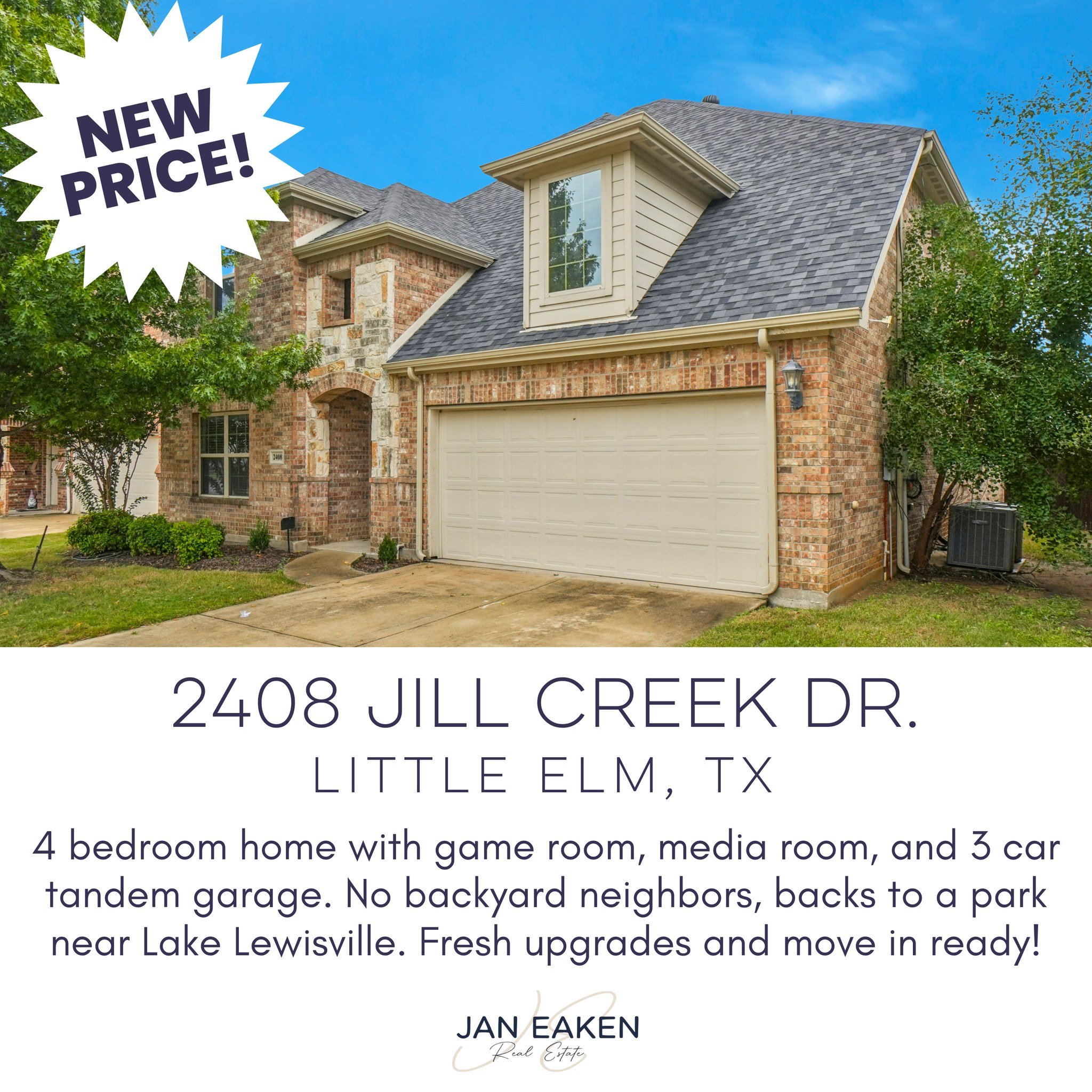 🔥 $20K PRICE DROP, NOW $415,000! 🔥

Spacious 4 bed, 2.5 bath home with a game room, media room (or 5th bedroom), and a 3 car tandem garage. Primary suite downstairs, fresh flooring, new carpet, and move in ready upgrades.

No backyard neighbors, ba