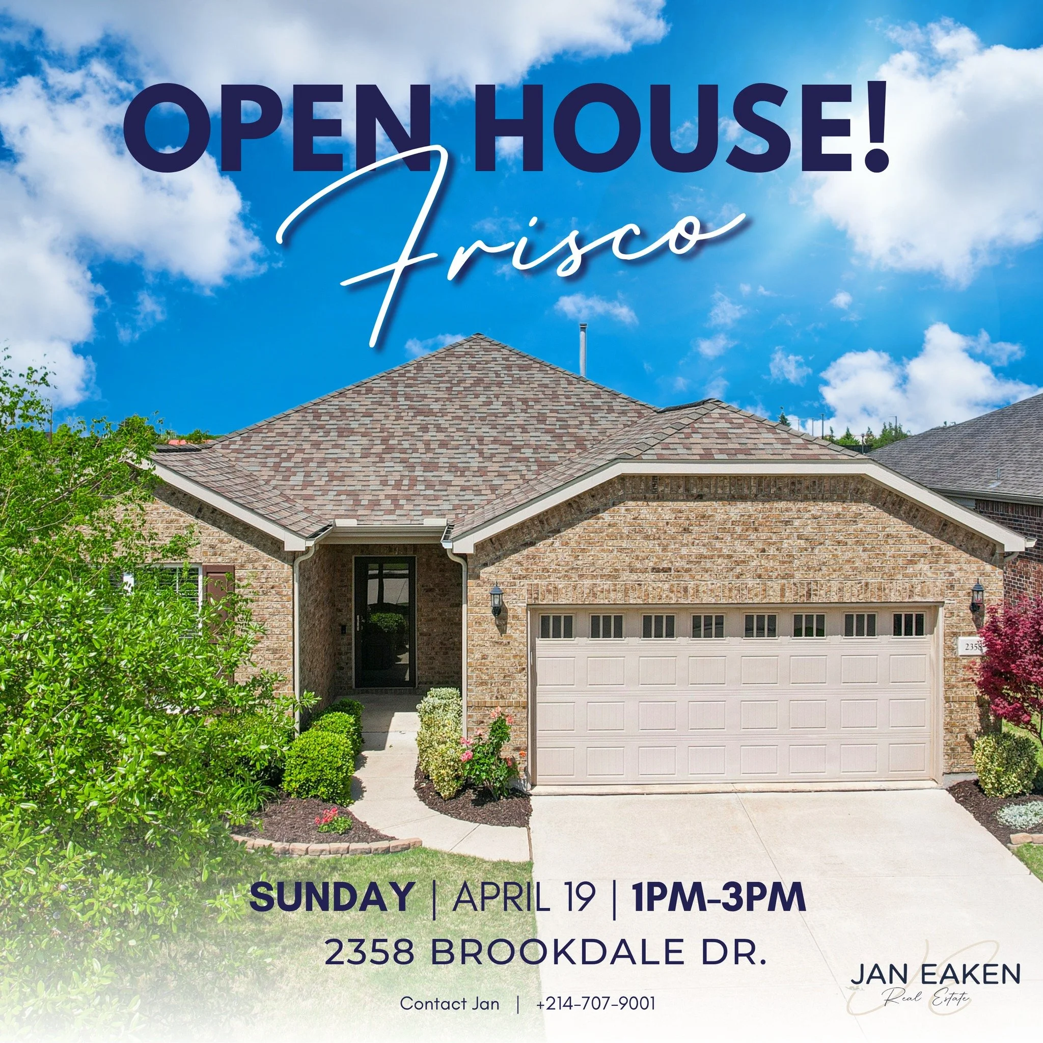 🏡 Open House | Sunday, April 19 | 1&ndash;3 PM

📍 2358 Brookdale Dr, Frisco

Experience the perfect blend of peaceful living and an active lifestyle at this beautifully maintained 2 bed, 2 bath home! Enjoy your morning coffee on the covered patio o