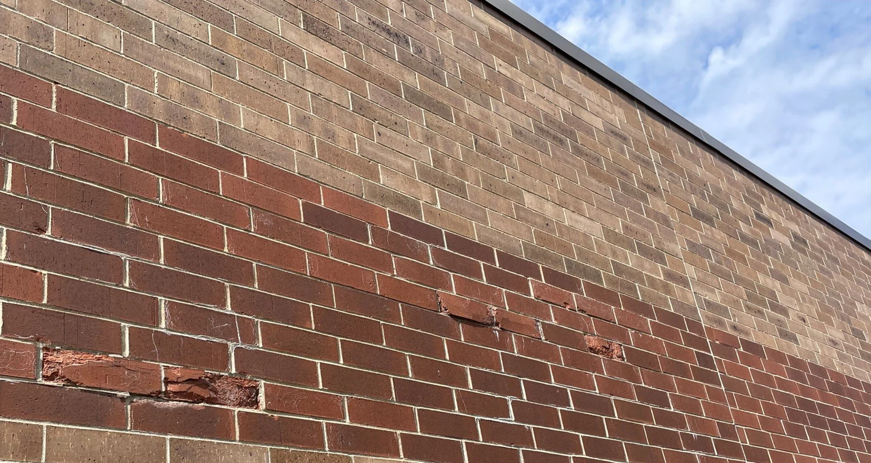 Broken exterior bricks