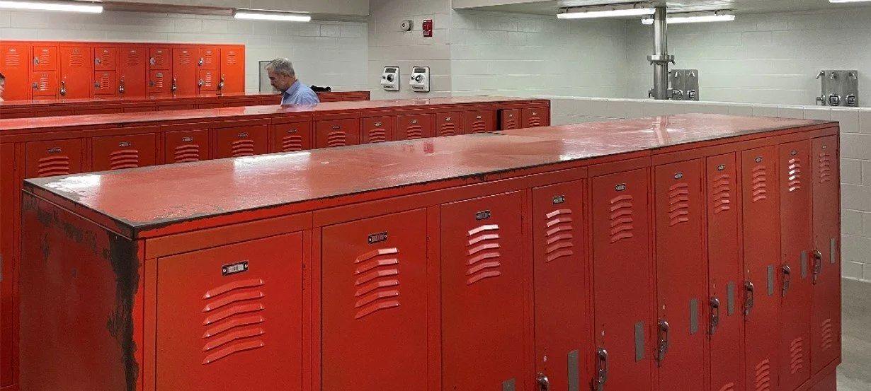Worn locker surfaces