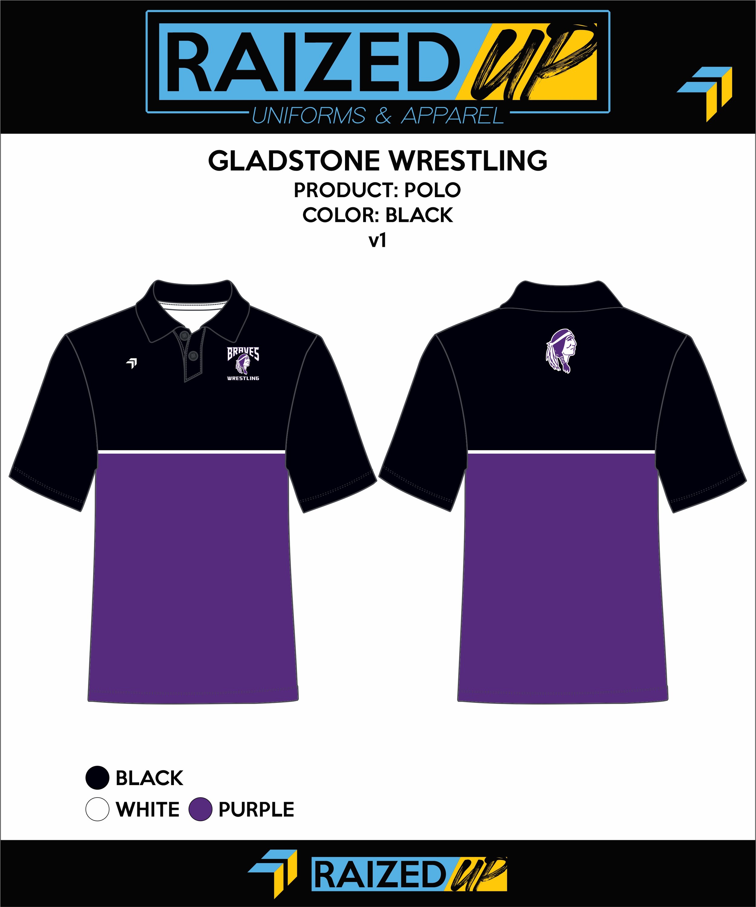 Gladstone Wrestling Sublimated Polo — RaizedUp