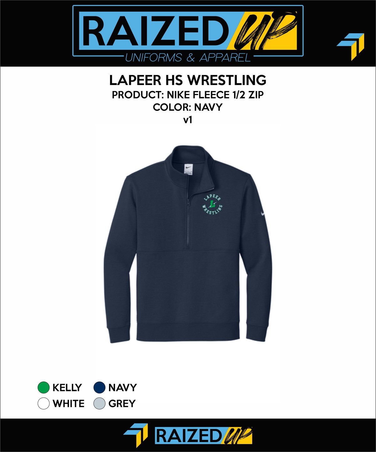 Lapeer Wrestling Nike 1/2 Zip