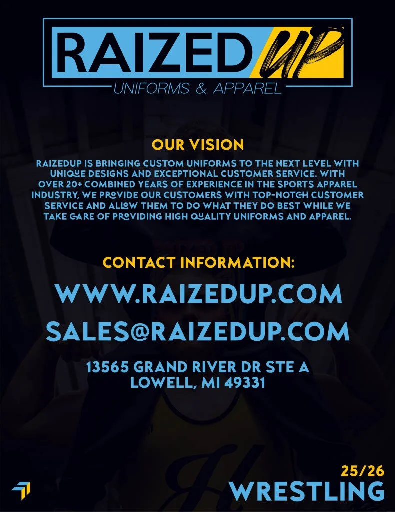 RaizedUp Wrestling Catalog Pricelist