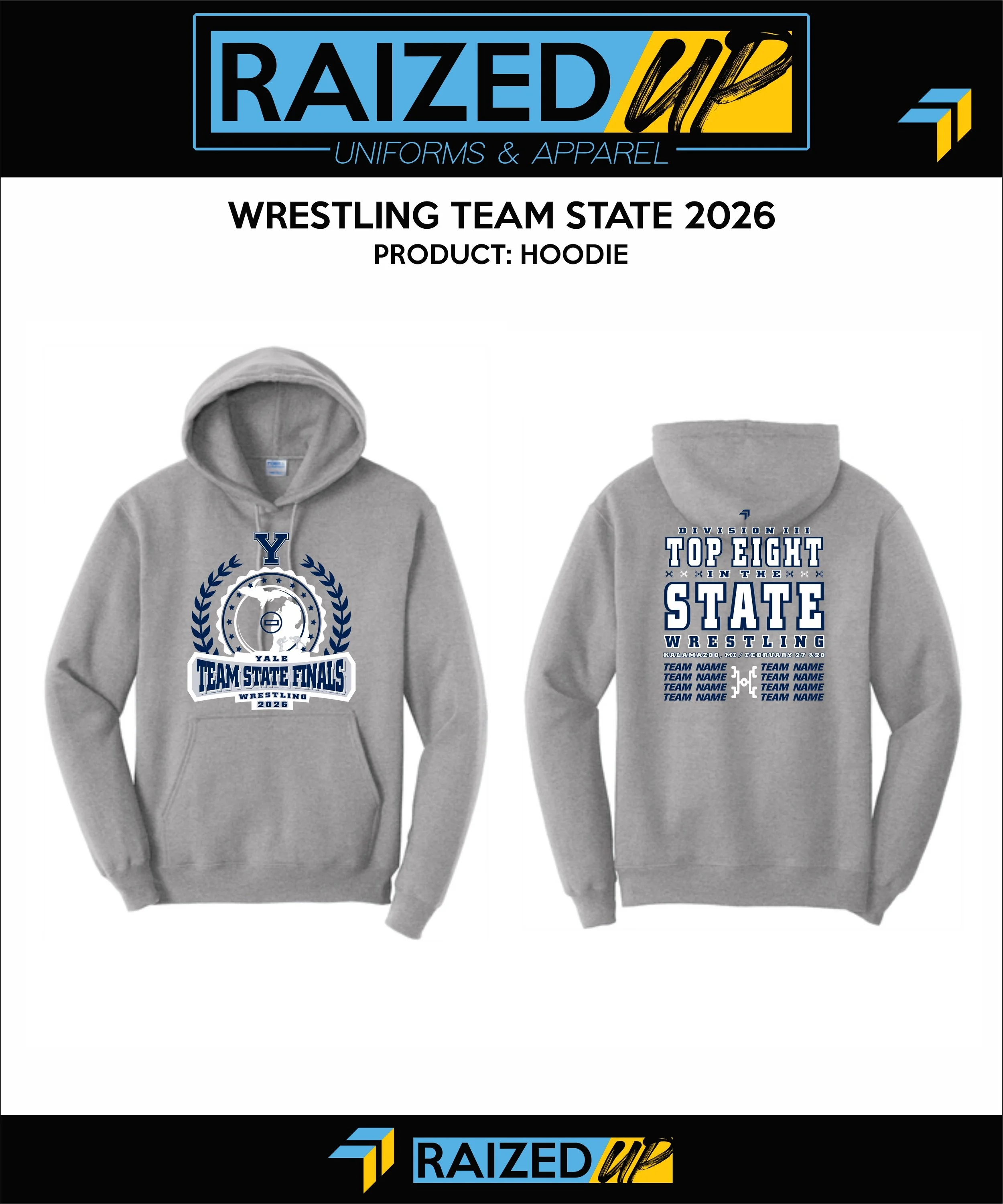 Yale Team State Softstyle® Midweight Pullover Hooded Sweatshirt