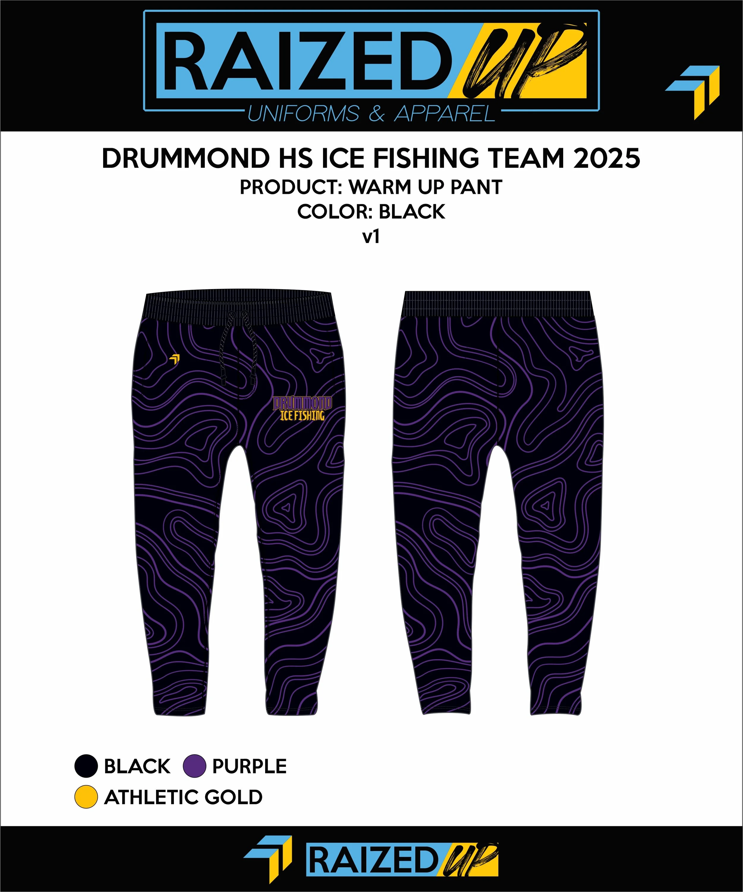 Drummond Ice Fishing Black Warm Up Pant