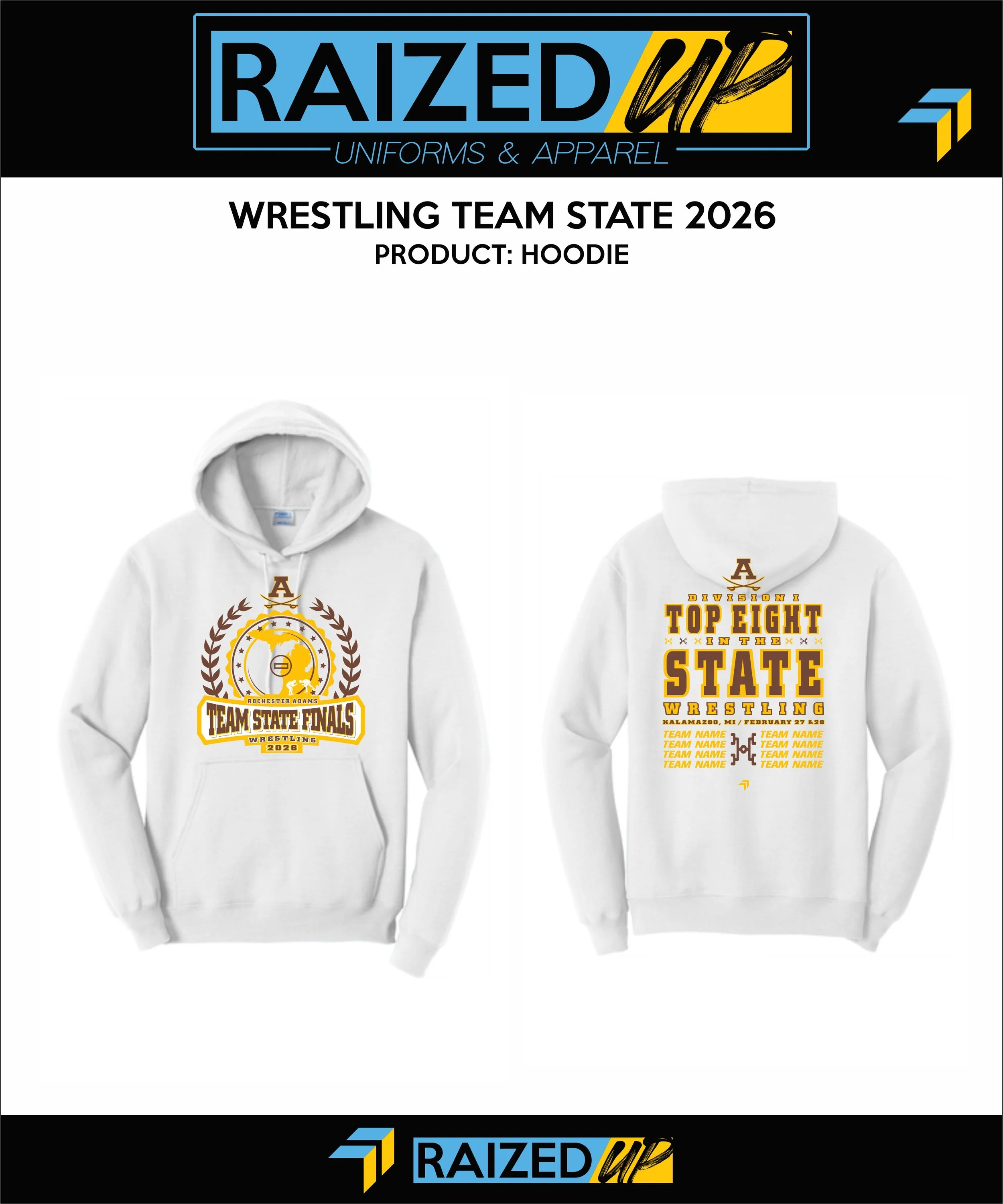 Adams Team State Softstyle Midweight Pullover Hooded Sweatshirt