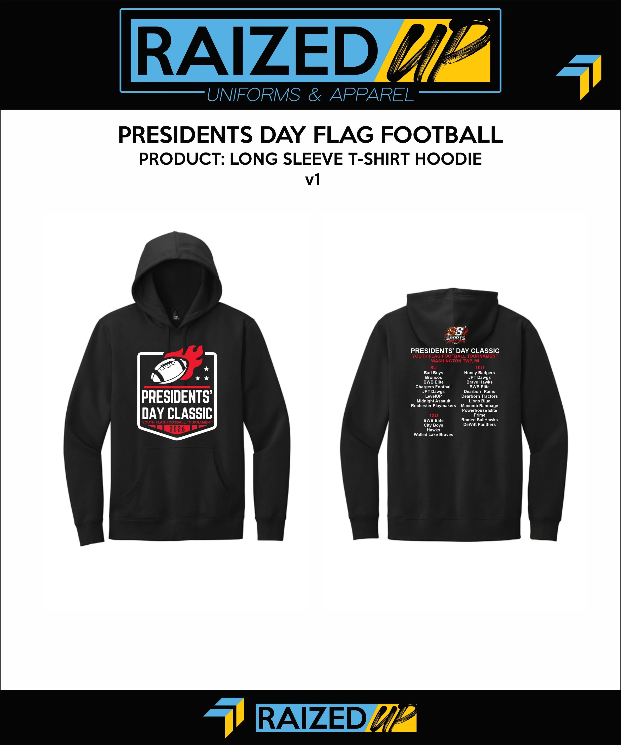 Presidents' Day Classic Flag Football Lightweight Triblend Hoodie