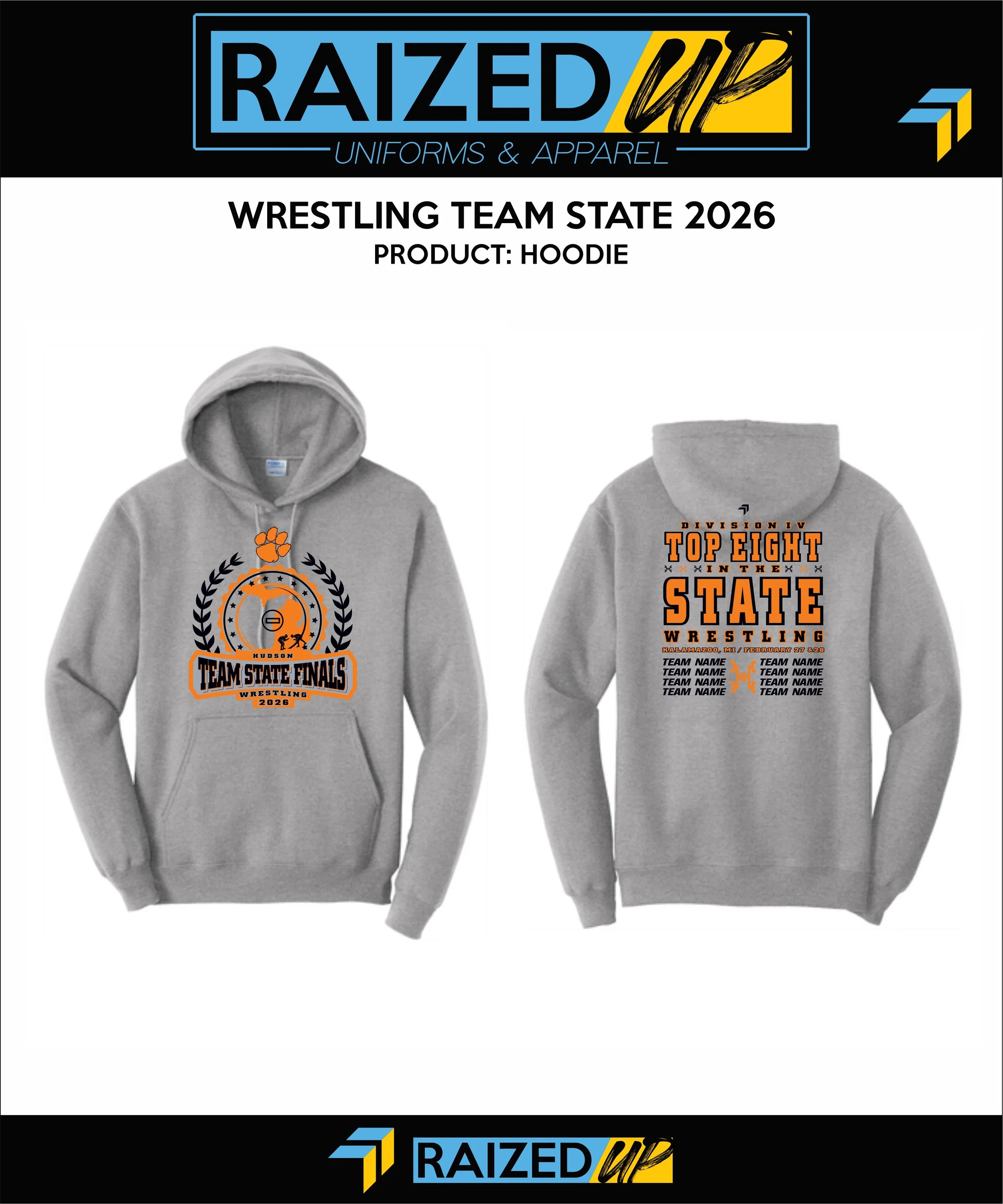 Hudson Team State Softstyle® Midweight Pullover Hooded Sweatshirt