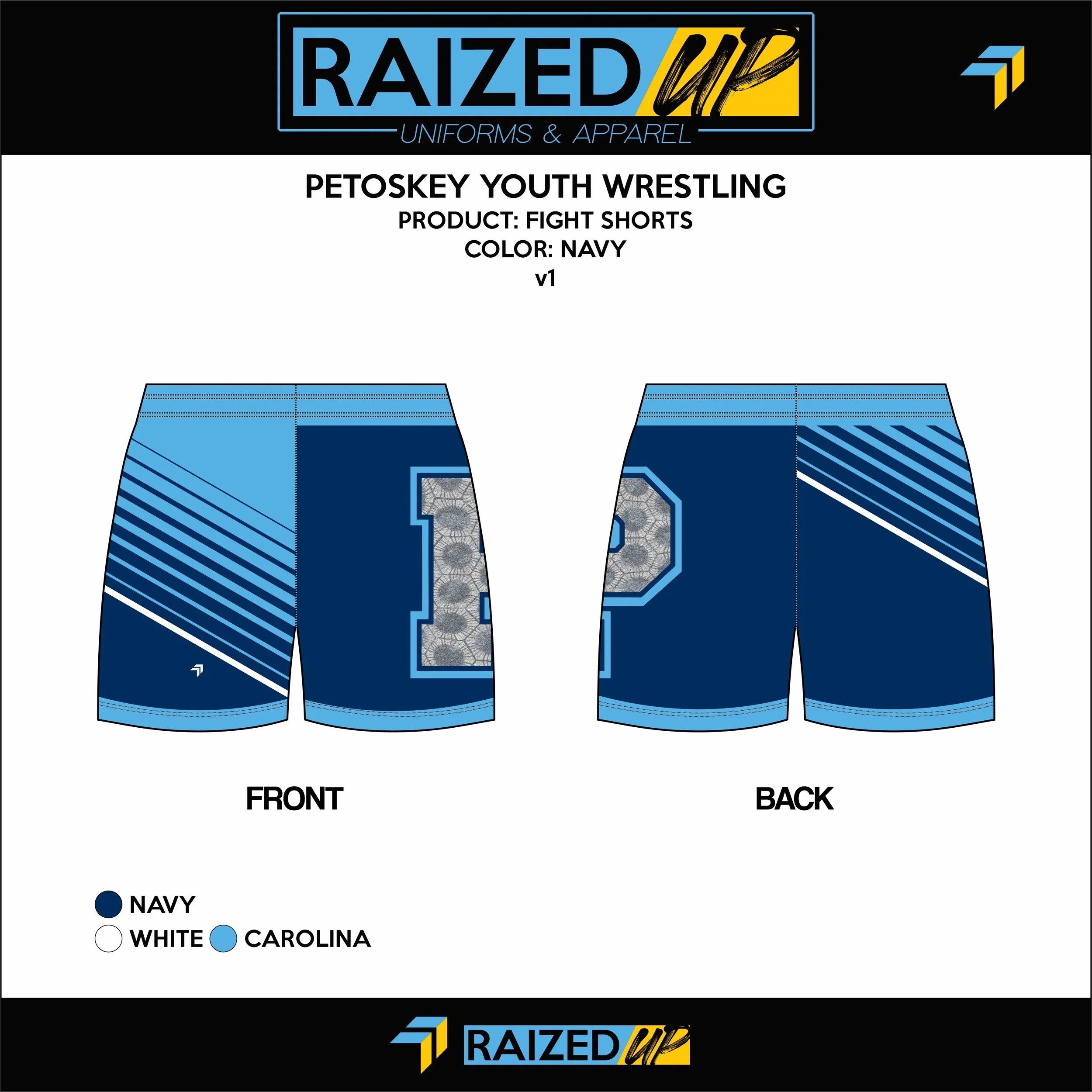 Petoskey Wrestling Fight Shorts (24 Design)