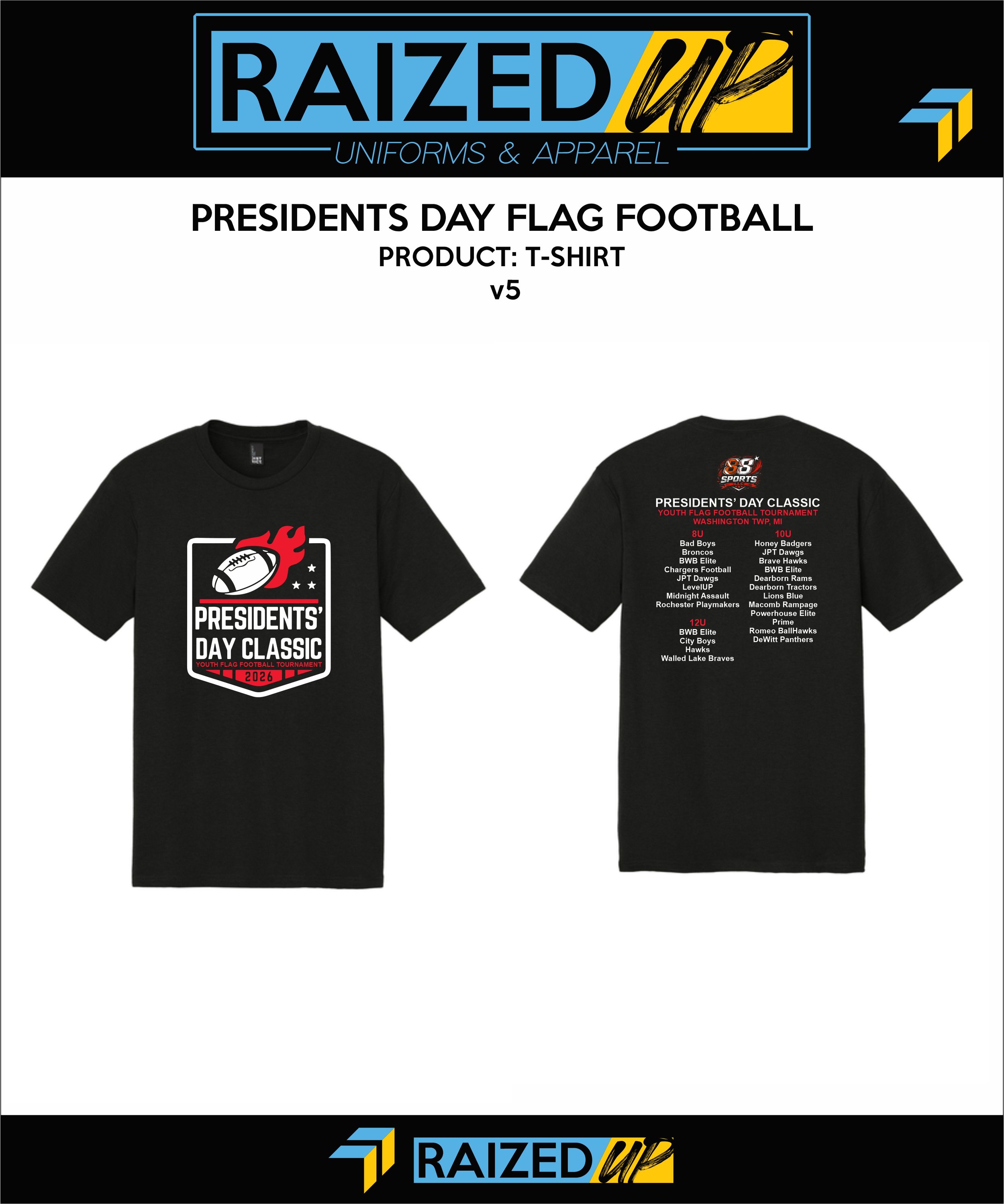 Presidents' Day Classic Flag Football Tee