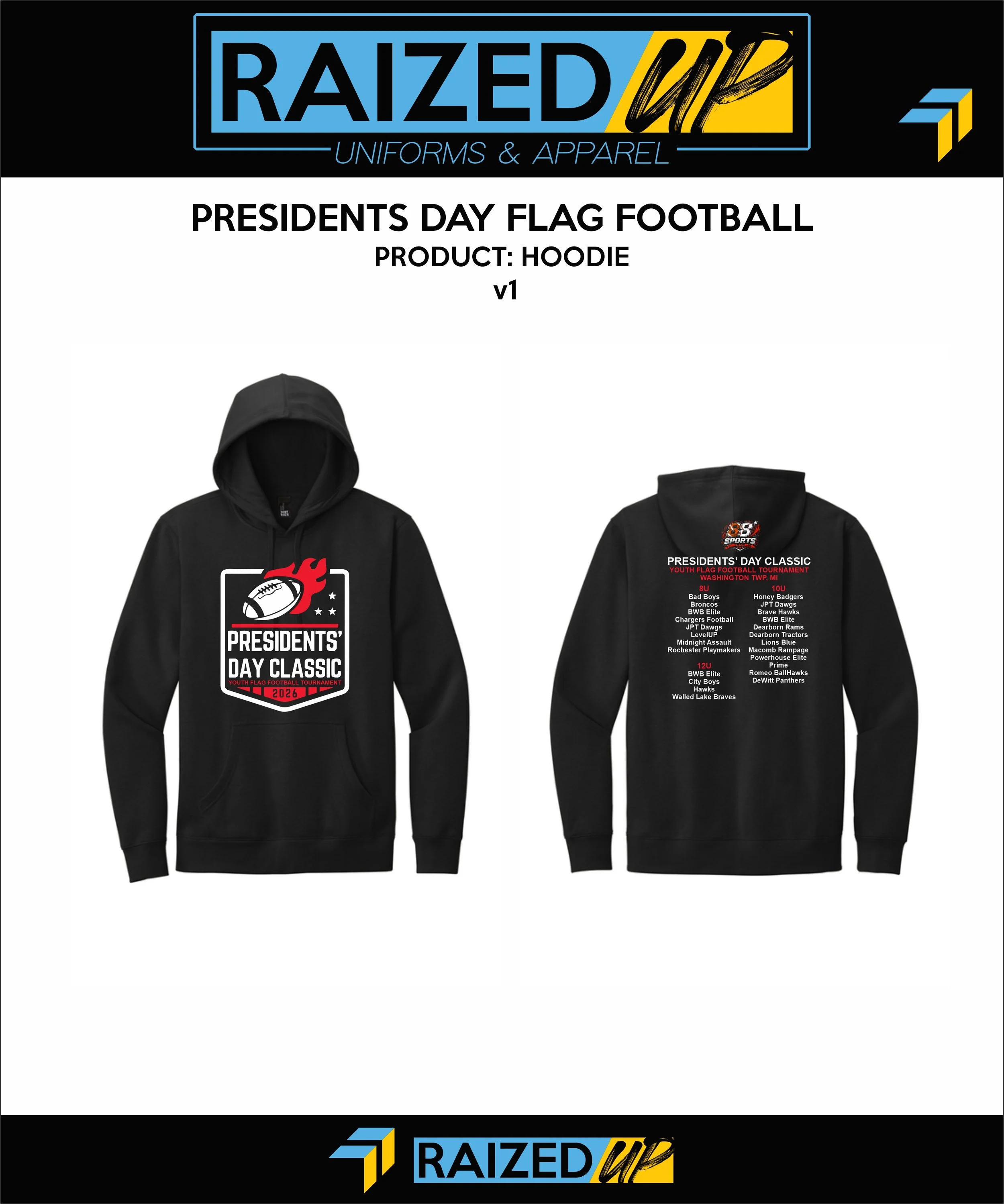 Presidents' Day Classic Flag Football Hoodie
