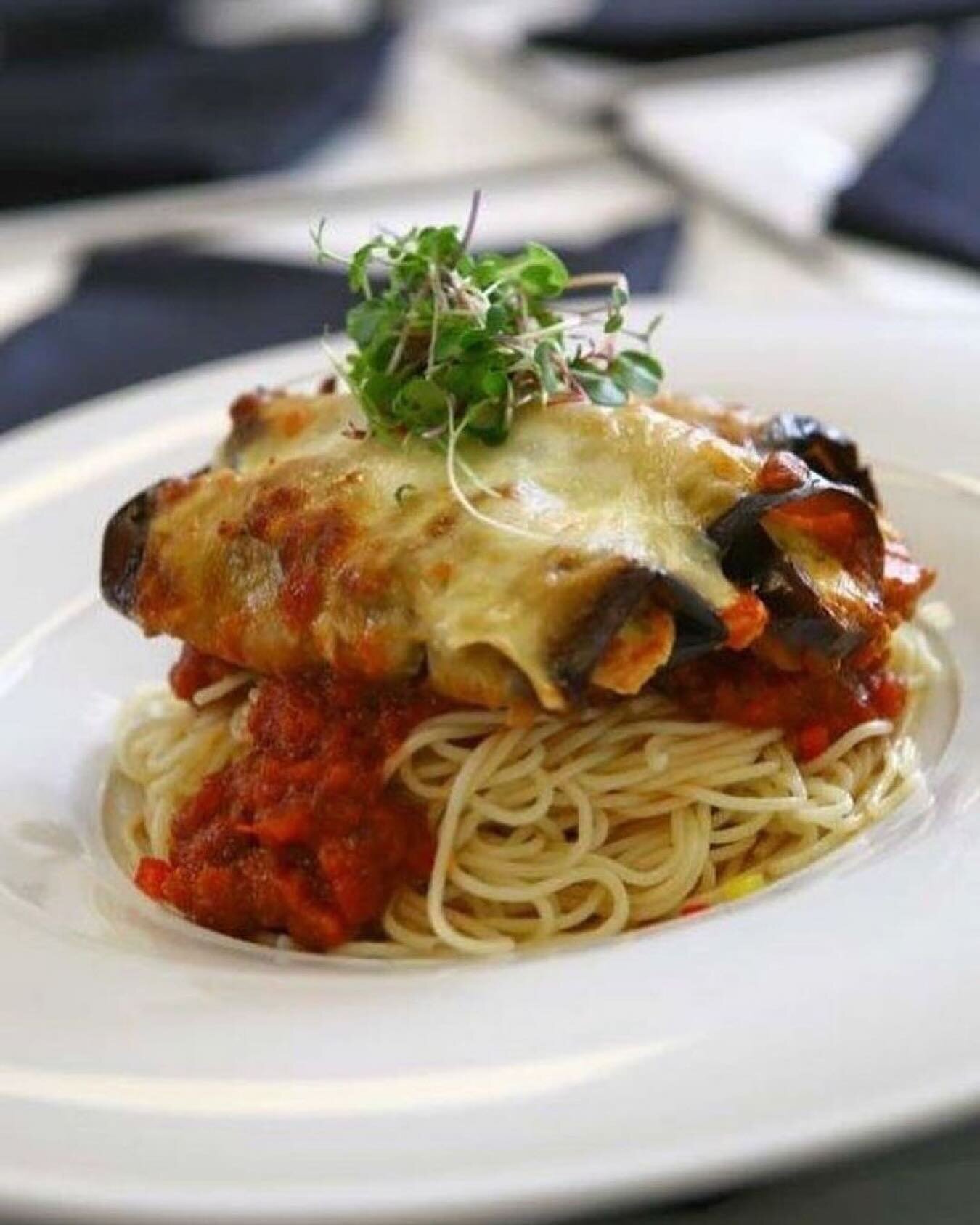 Our #meatlessmonday favorite is this delicious Eggplant Parmesan Cannelloni. Stuffed with Ricotta, topped with our wickedly delicious Marinara and served over Angel Hair Pasta, this meal is an absolute delight. If you&rsquo;re looking for the perfect