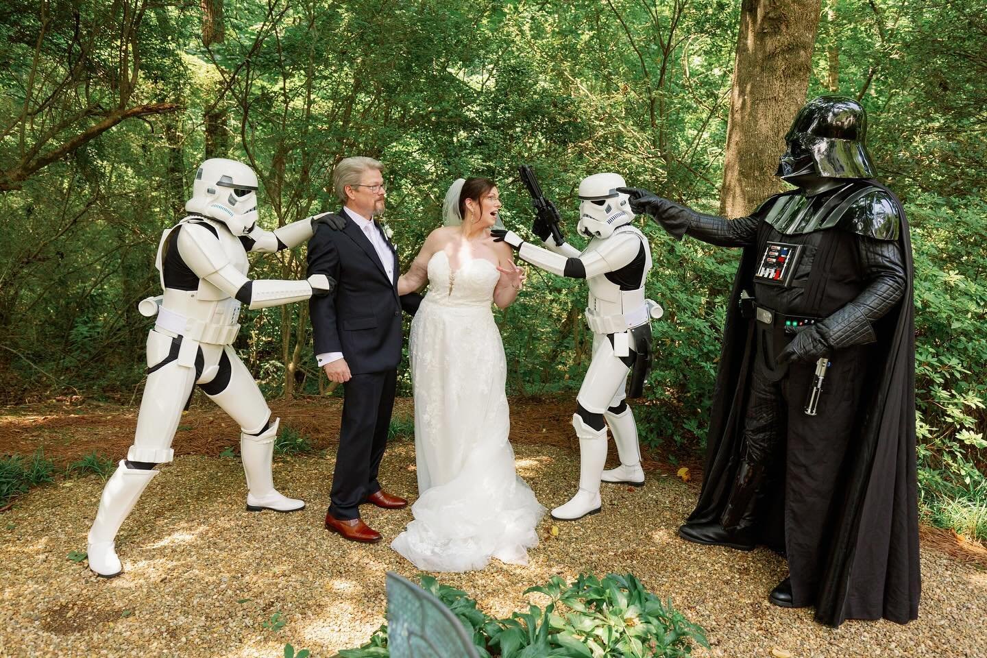 Star Wars fans unite against the Galactic Empire! How cool and quirky are this couple&rsquo;s wedding intruders? 
We love when couples incorporate their passions and personality into their big day! Check out our stories for a link to our blog post ab