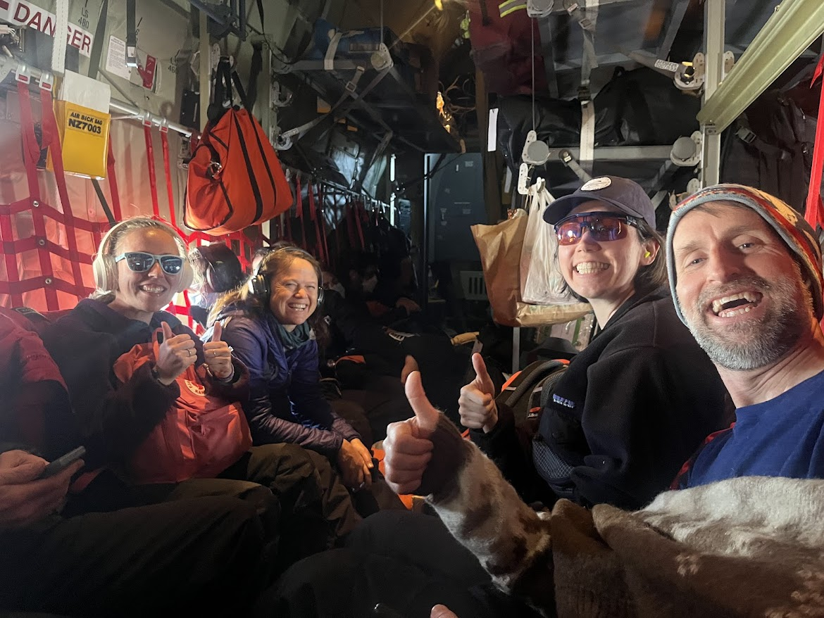 Happy faces as we land on the ice.