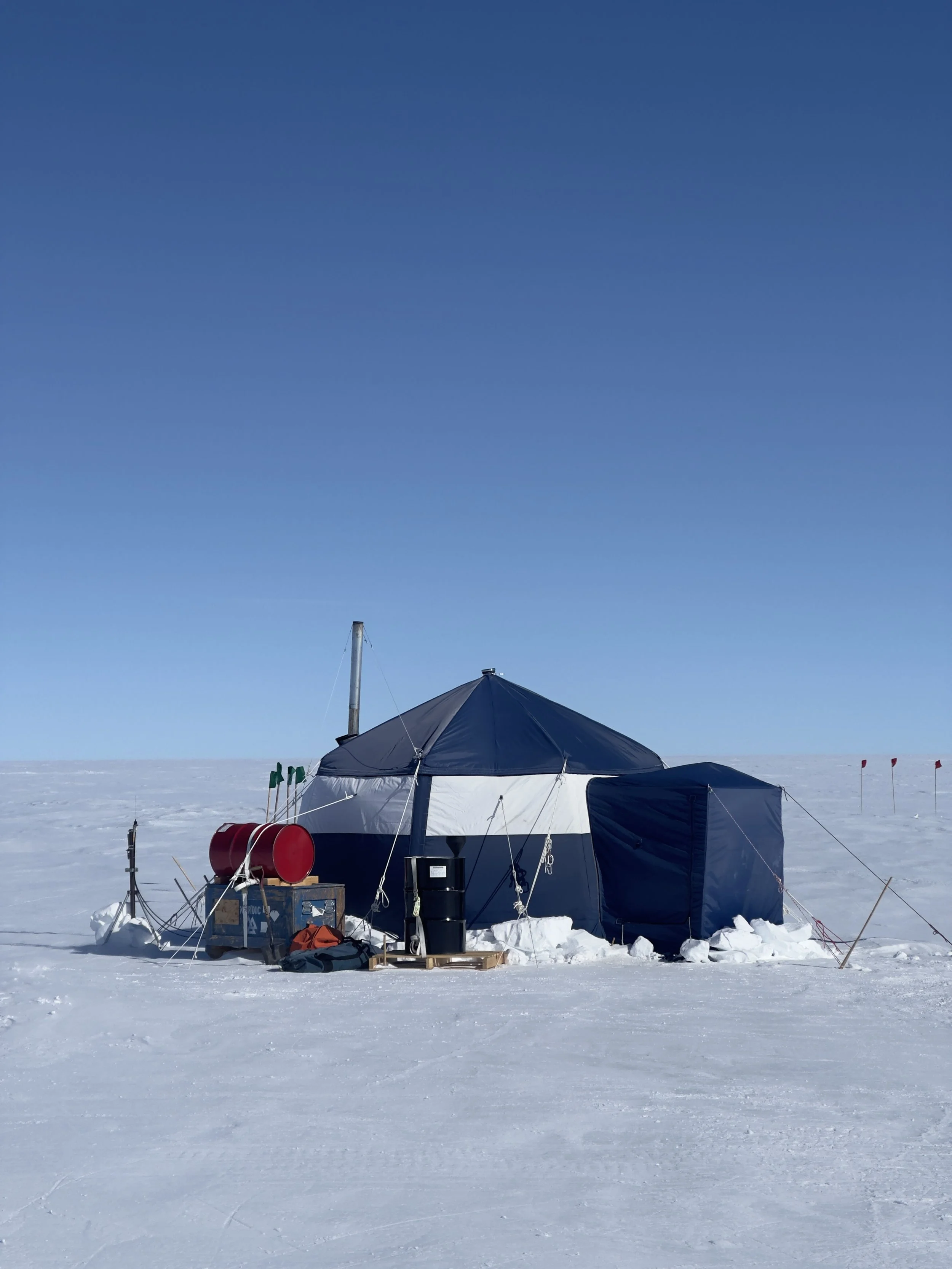   This is one of three of our Arctic Chiefs, tents large enough to fit multiple people at once. One is our cooking tent, one is our eating/hang out tent, and the third is a storage/workspace hybrid.  