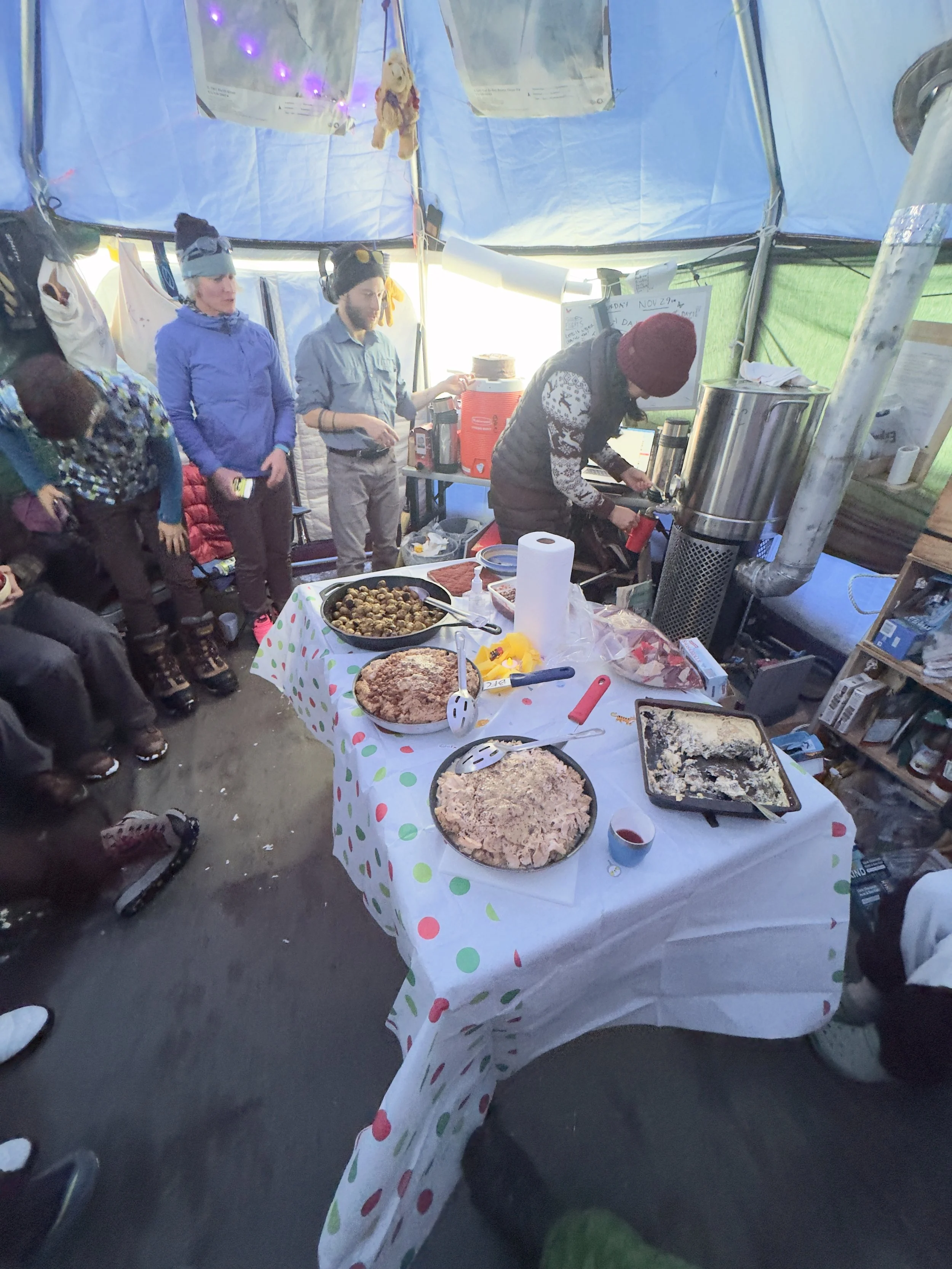   The inside of our Arctic Chief during our Thanksgiving feast.  