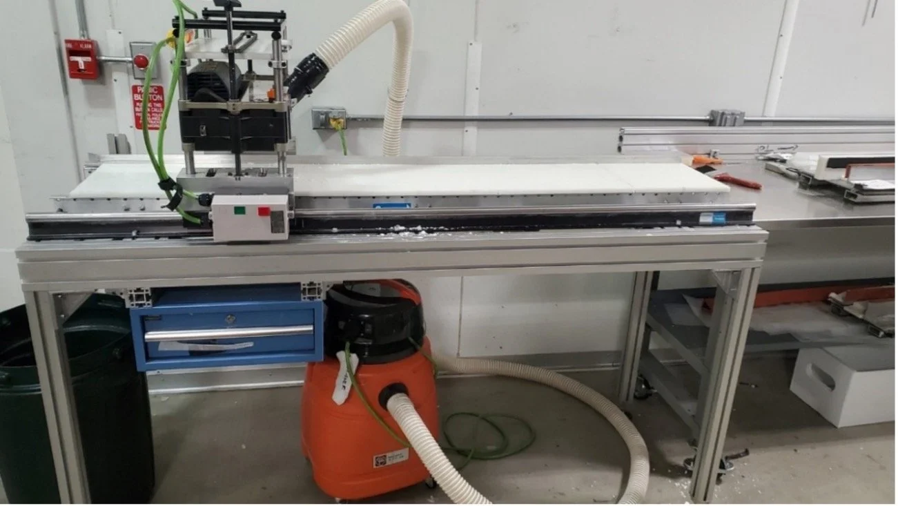  ECM Step 2: The planer, used specifically to remove rough saw marks from the horizontal band saw which allows better contact with the ECM electrical probes. 