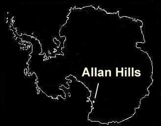  The Allan Hills region in Antarctica (Photo credit:  http://reflectionsonwater.org/pastprojects ) 