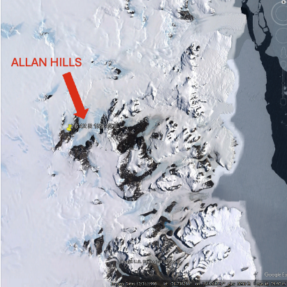  Topographic Google Earth view of the Allan Hills region in Antarctica 