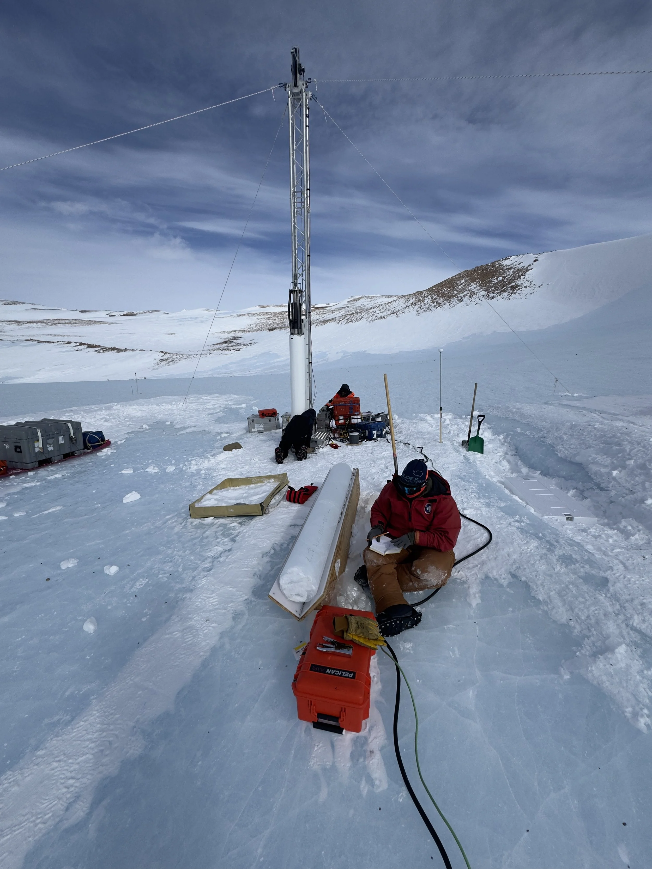   Logging ice cores without a tent was a new experience for many of us!  