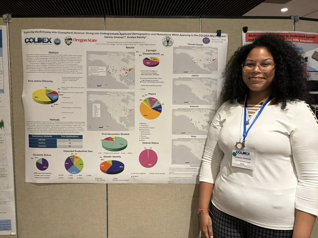 Joanny Jimenez presenting her research at the COLDEX annual meeting.