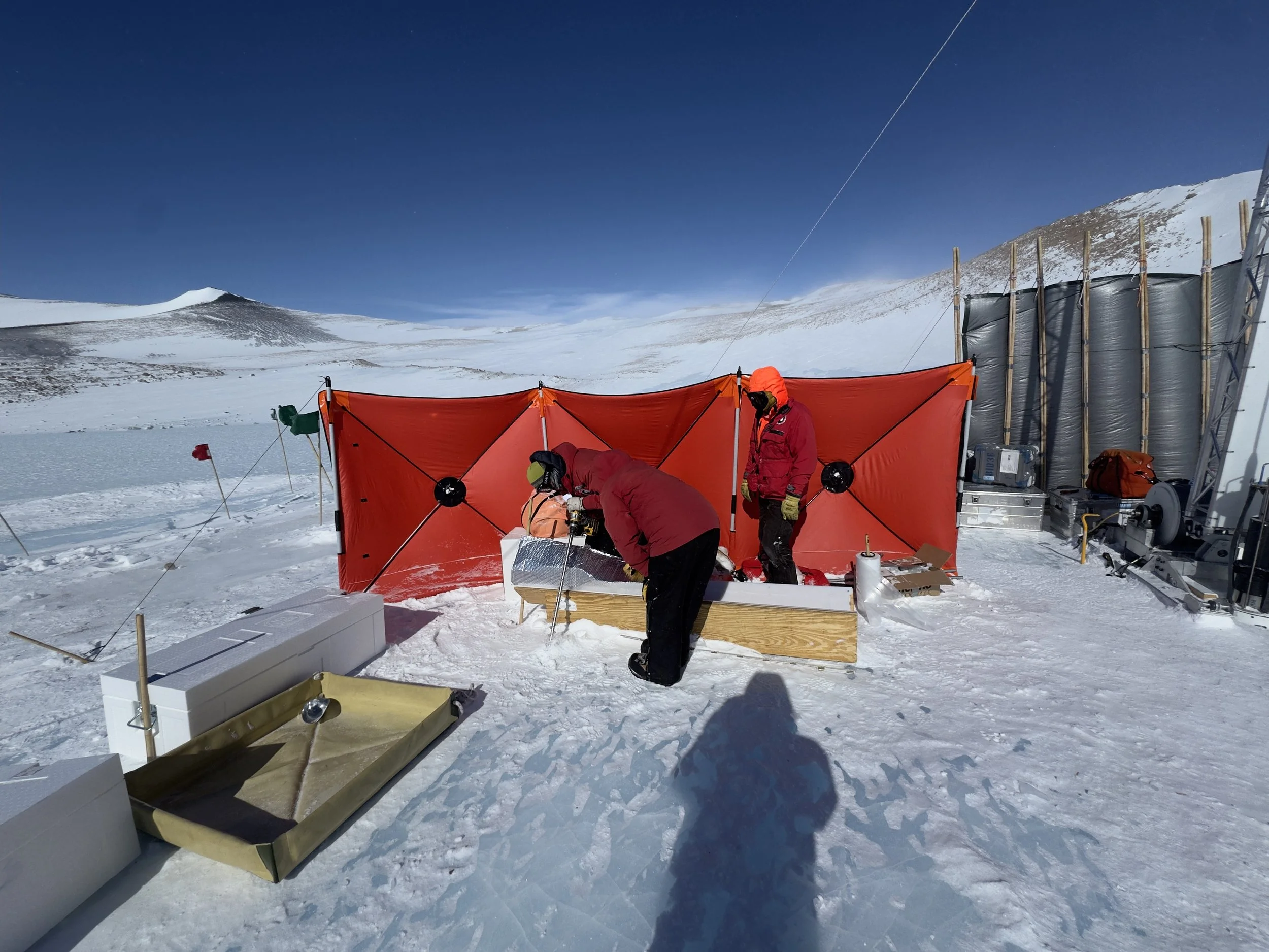   Windy days call for windscreens, so we set one up for BID operations.  