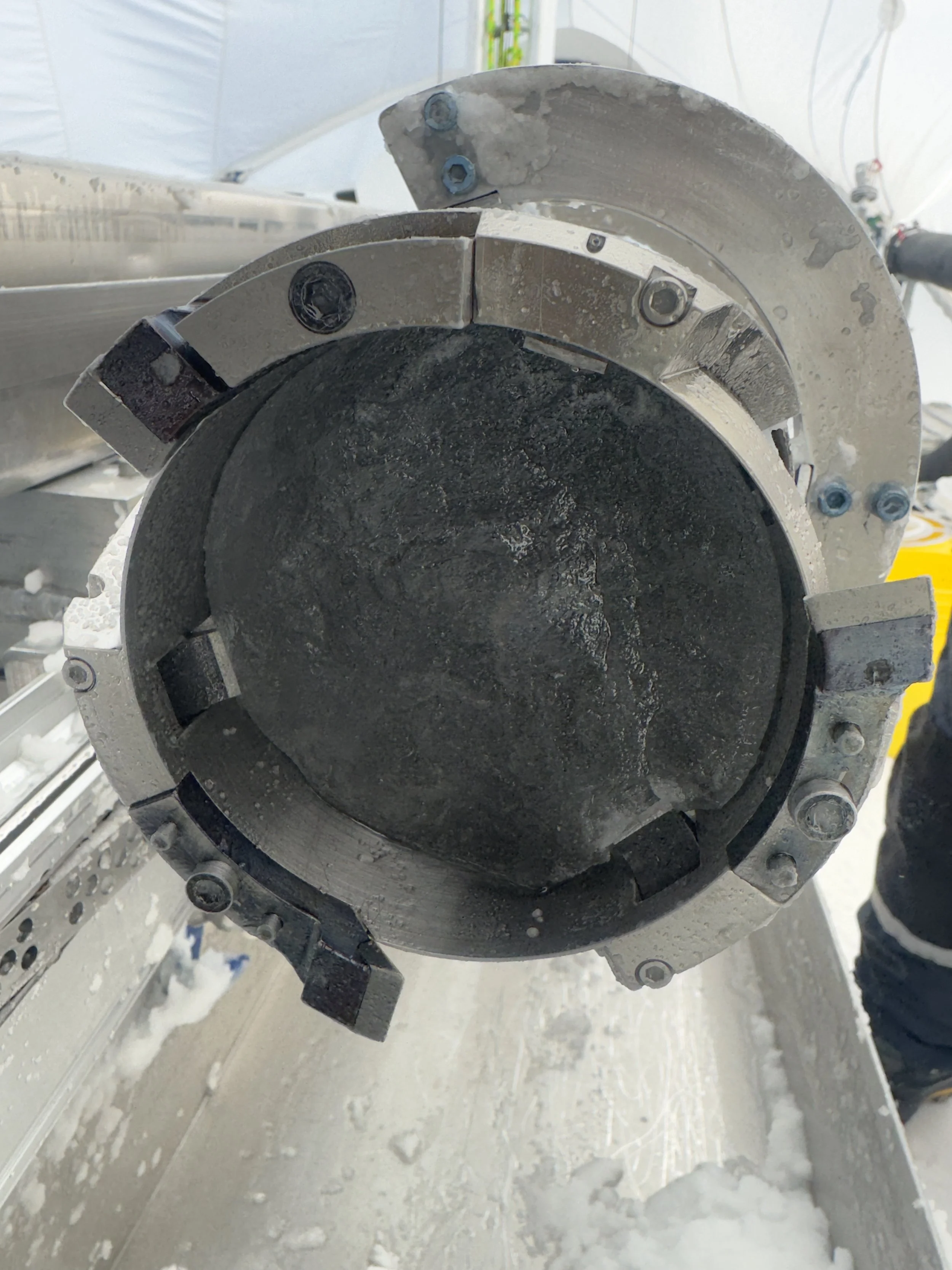   A close look at a core from the Shallow Wet Drill in the drill barrel.  