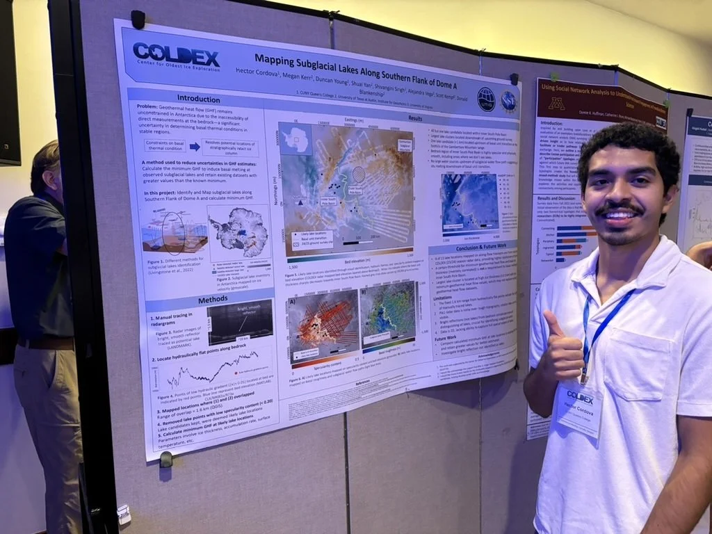 Hector Cordova with his research at the annual meeting.