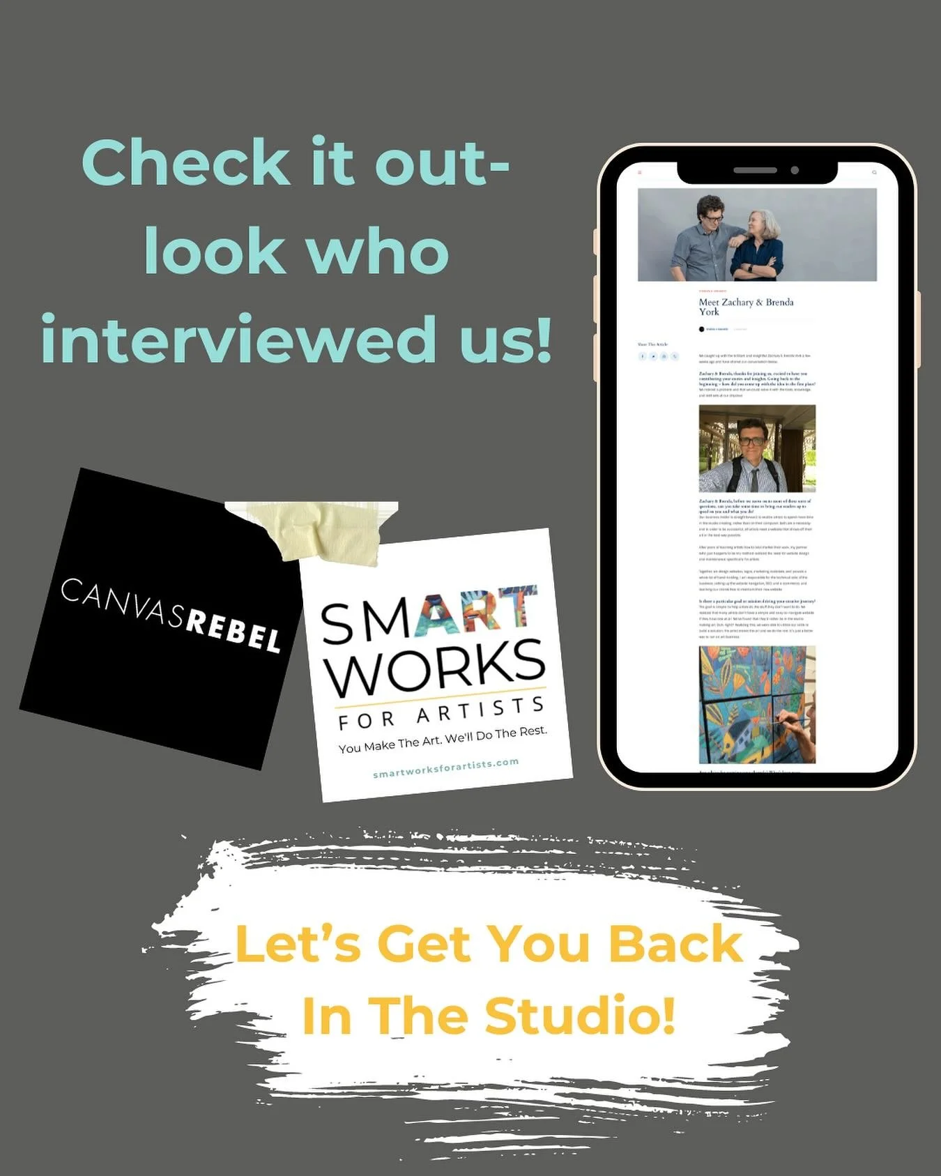 We were interviewed by Canvas Rebel (@canvasrebel) about Smartworks For Artists and the article just dropped! If you were ever curious about us or our start, give this piece a read! The link is in our bio- and when you&rsquo;re done, if you want to t