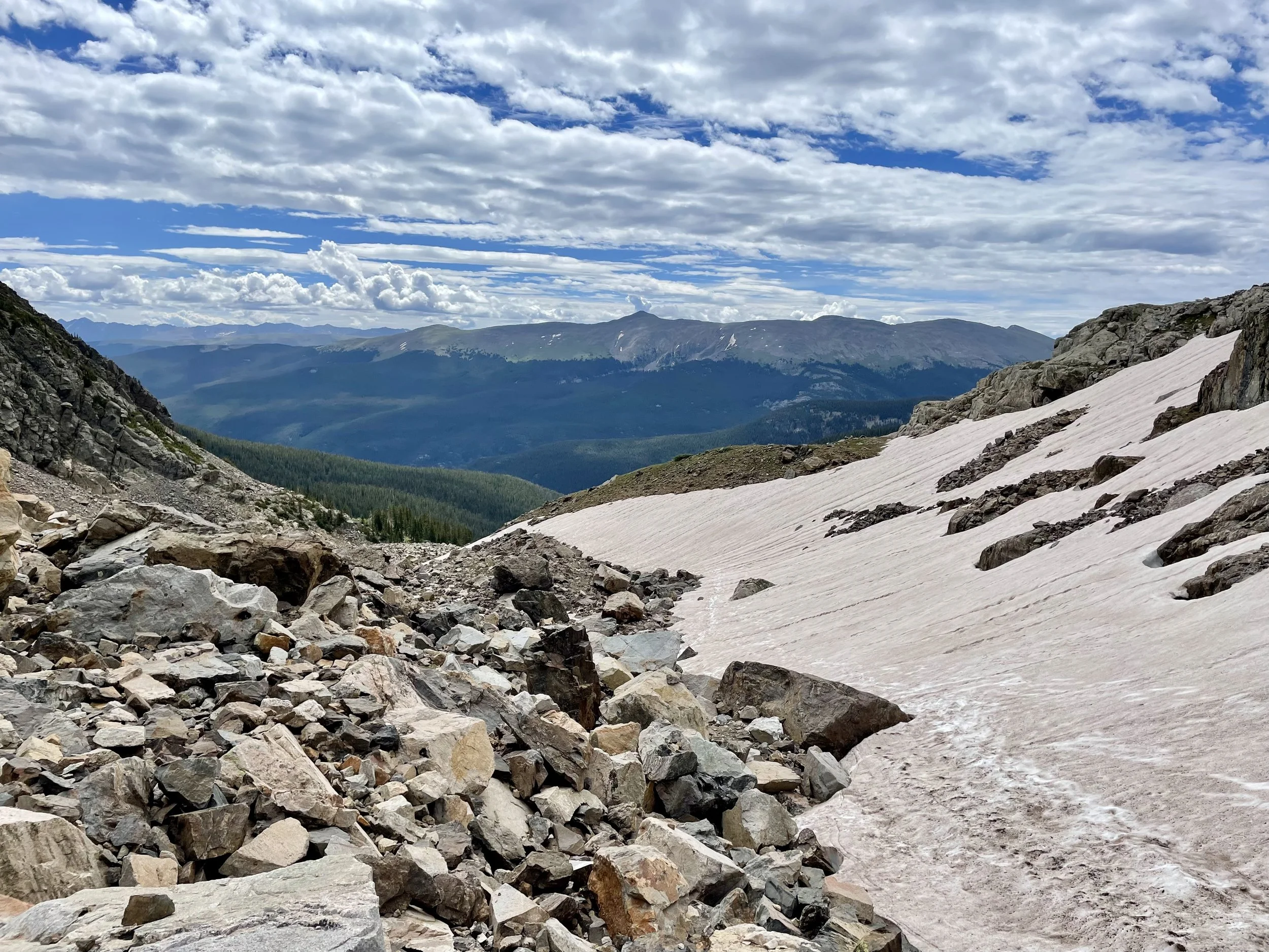 Looking back at our tracks on Fancy Pass