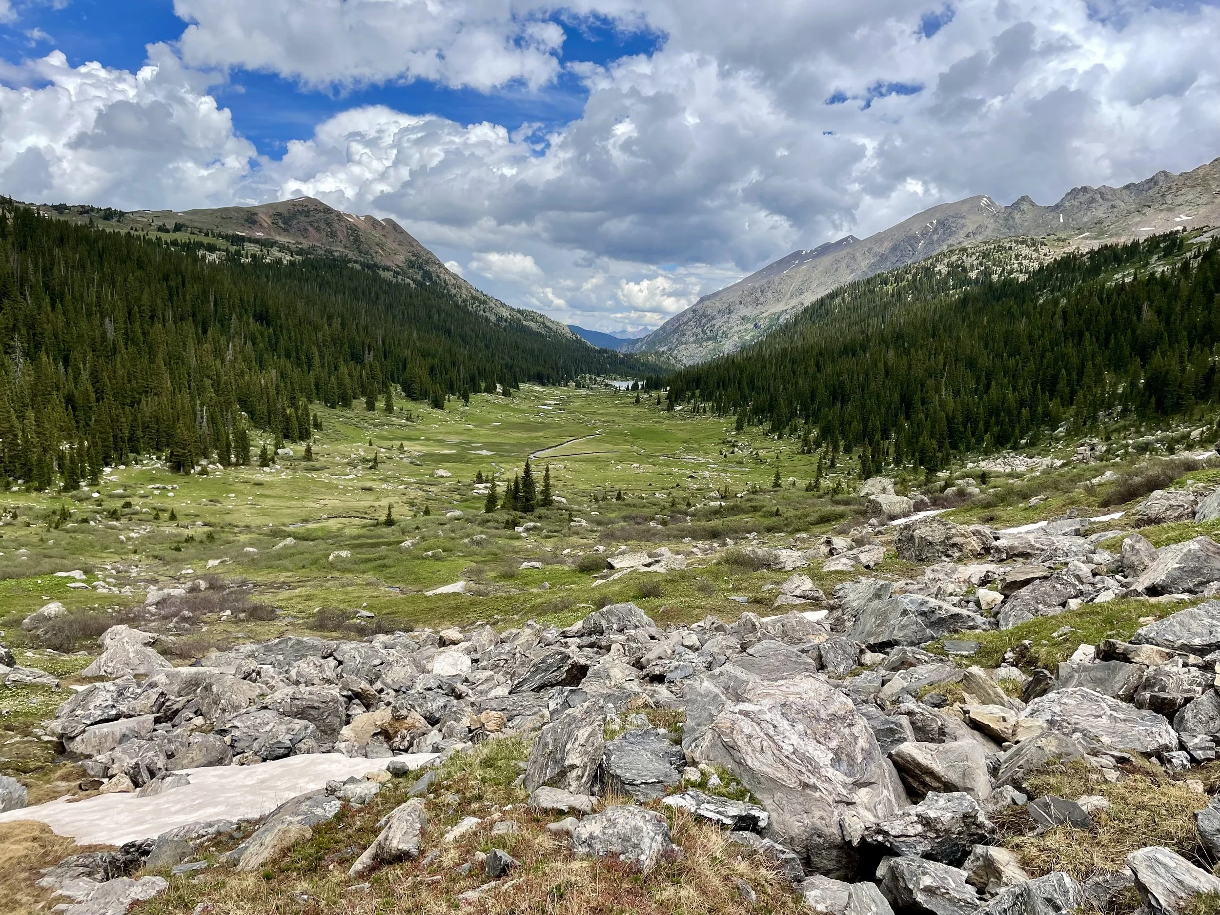 Looking down Cross Creek drainage - where we'd be spending the next ~15 miles