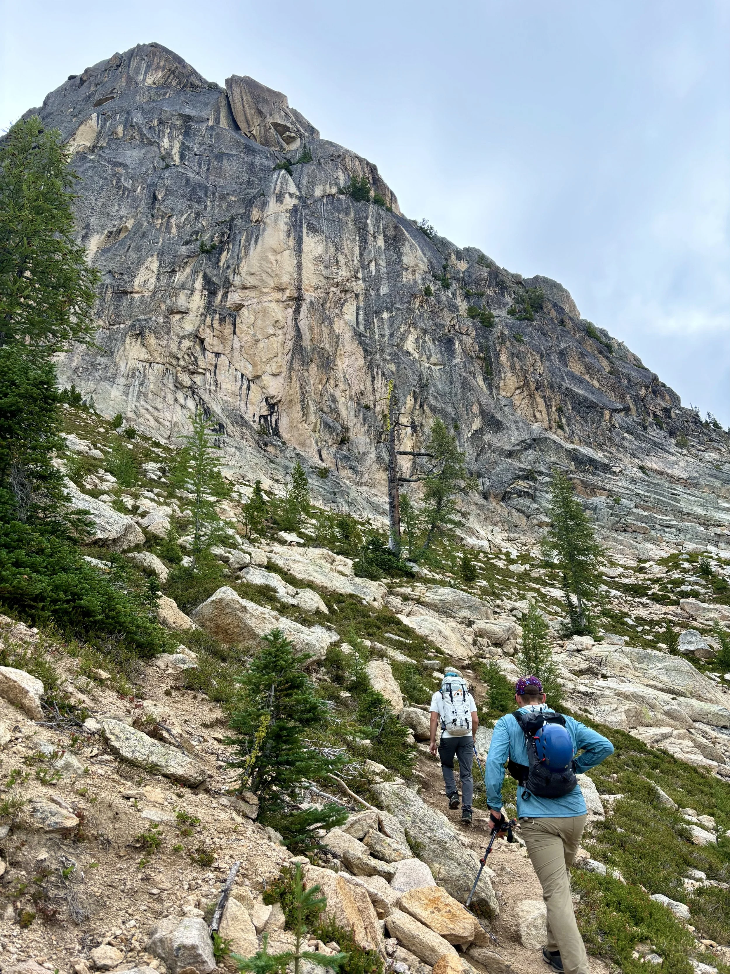 Hiking in - we climbed the ridge