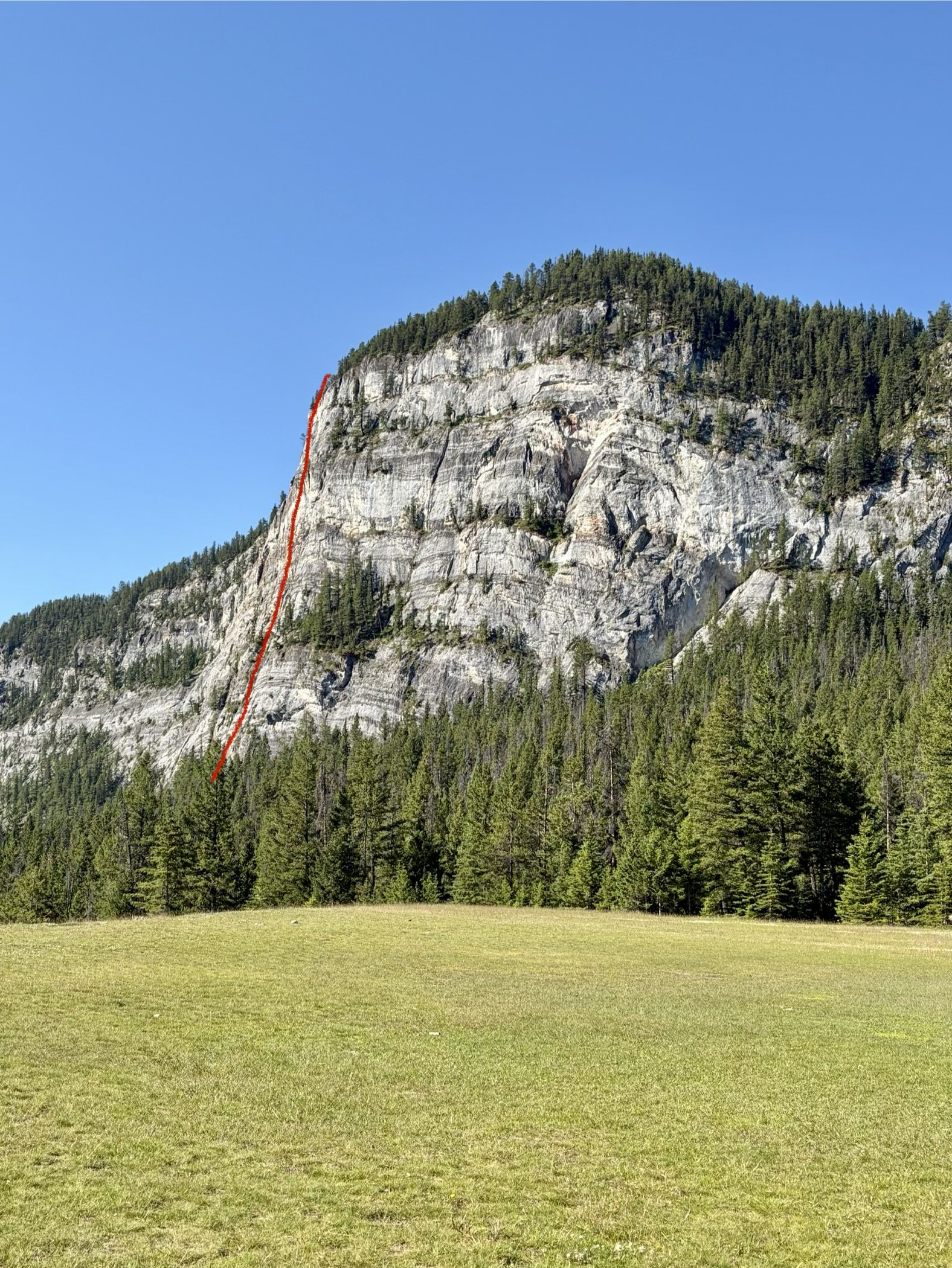 Multi-pitch Climbing River Run, Tunnel Mountain, Banff, Alberta, Canada