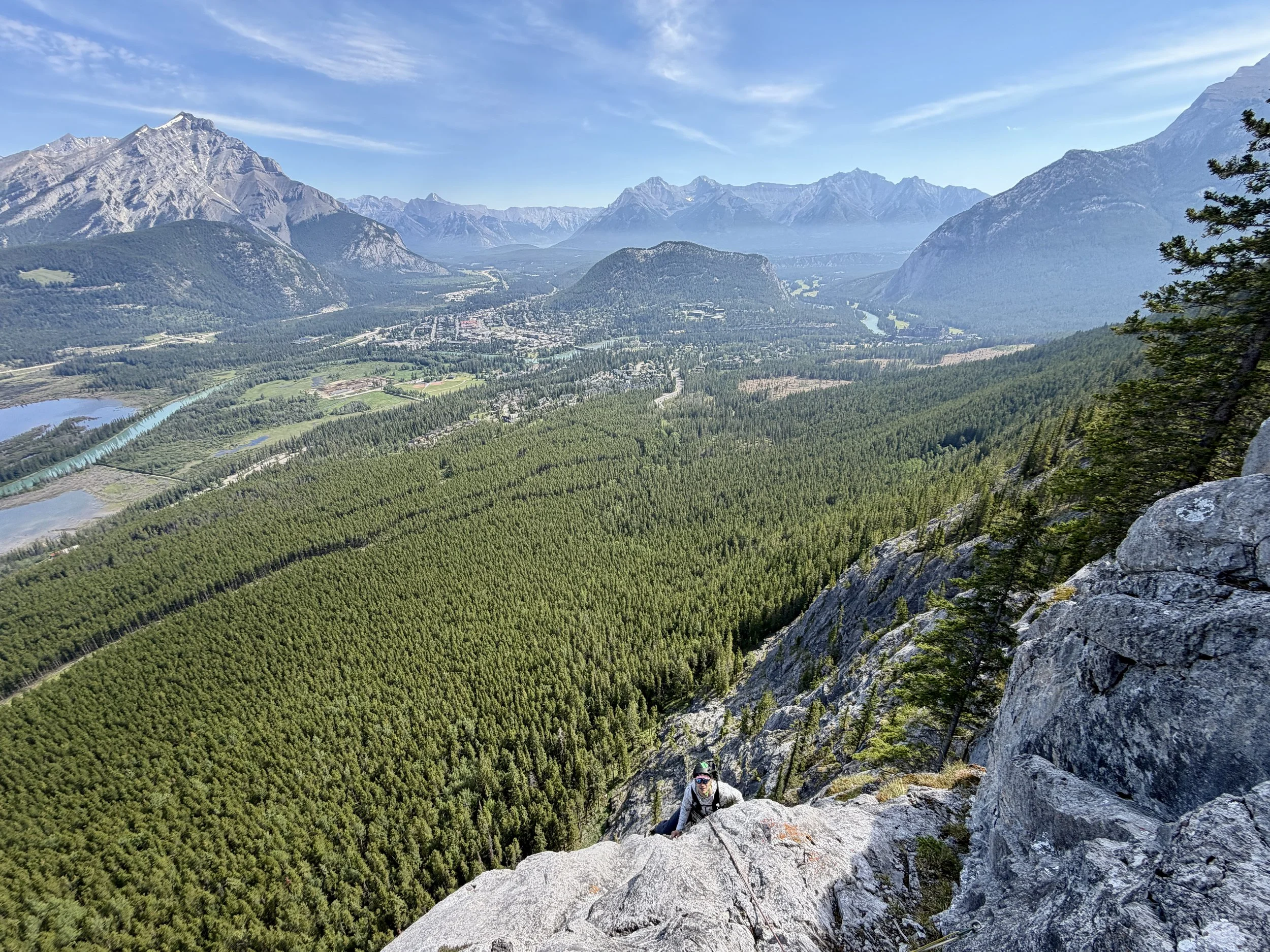 Multi-pitch Climbing Plutonian Shores, Banff, Alberta, Canada