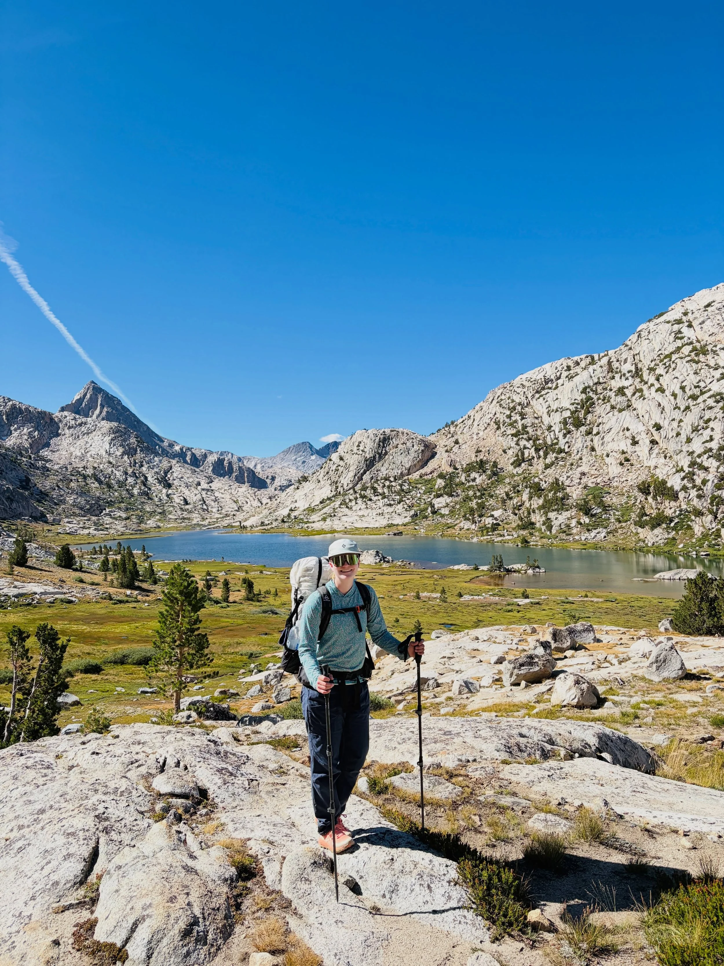 Sierra trip day 2. Day two had us hiking through Evolution Basin where we eventually began the off-trail portion of our hike and headed towards Ionian Basin. We went from seeing constant people on the CDT/JMT in the morning to only seeing 2 other peo