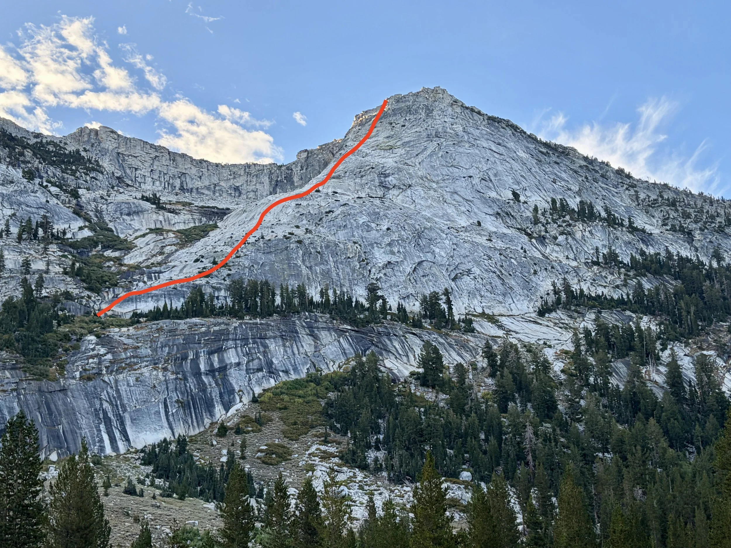Multi-pitch Climbing Northwest Buttress (5.5), Tenaya Peak, Tuolumne Meadows, Yosemite National Park, California
