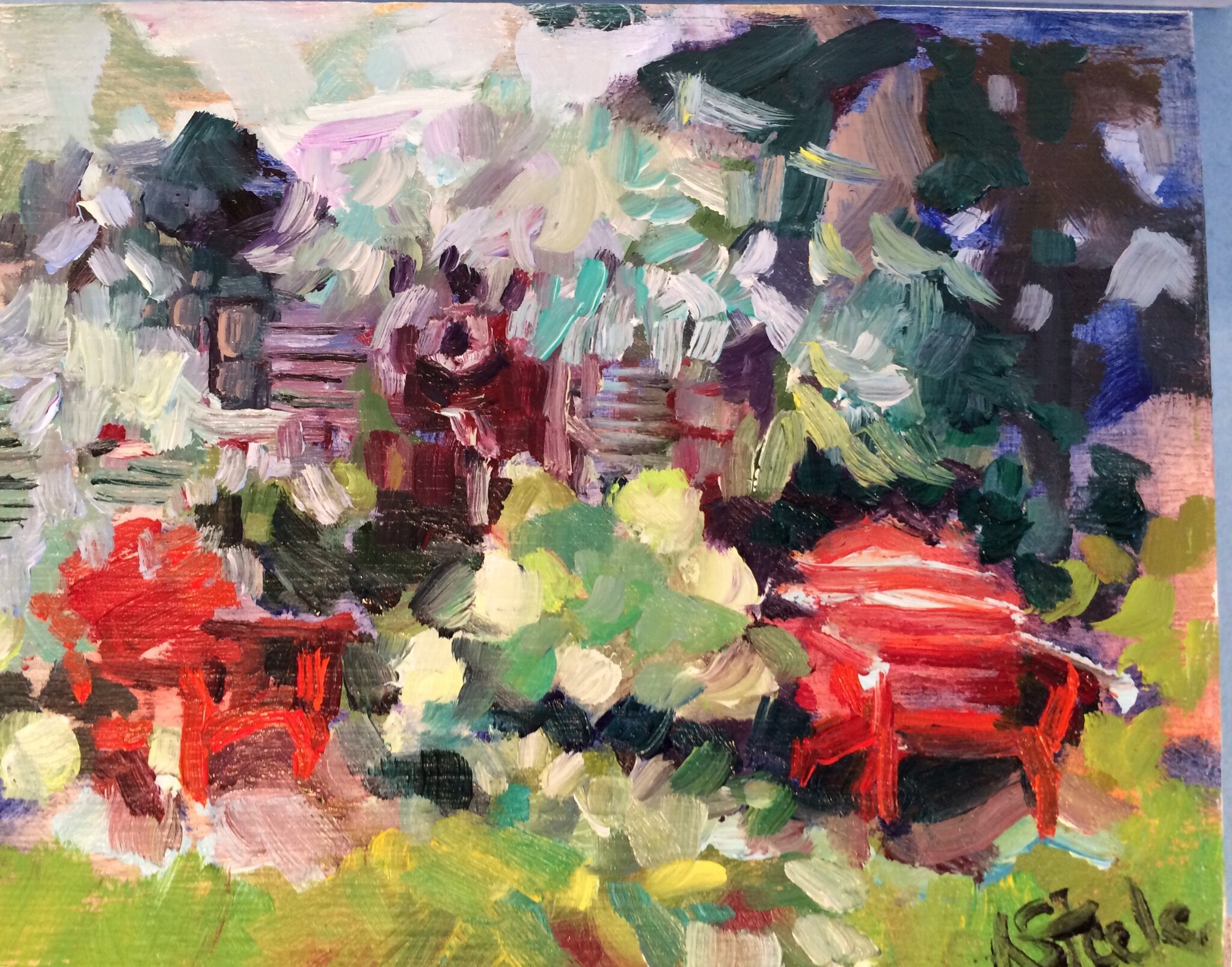 Red Chairs 4"x5"x1.5" SOLD