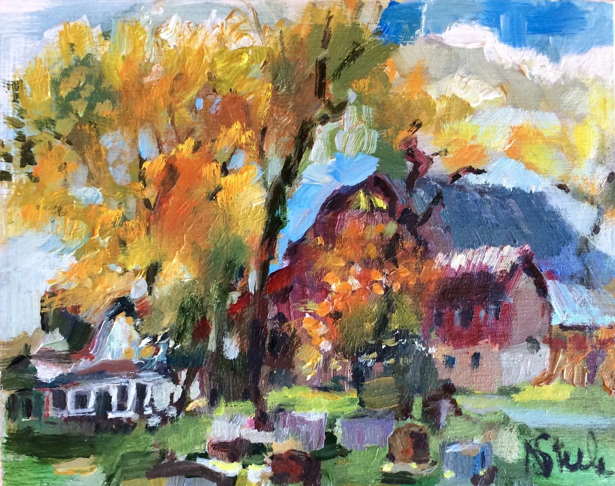 Red Barn 4"x5"x1.5" $85