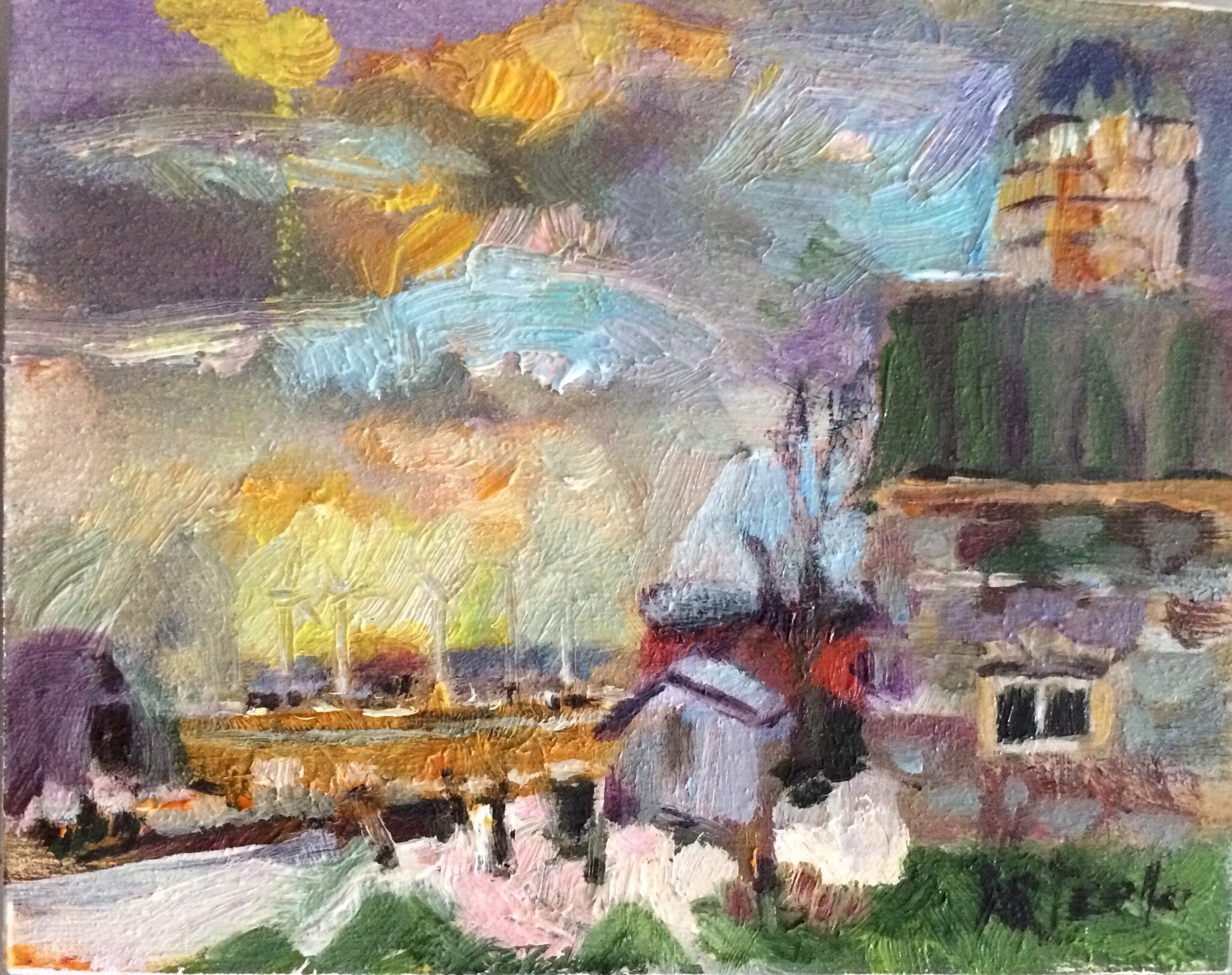 Sunset at the Farm 4"x5"x1.5" SOLD