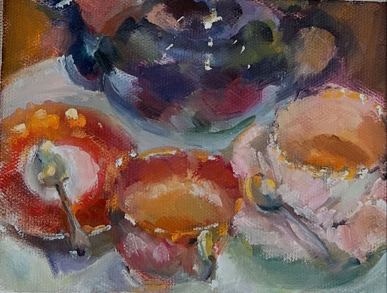 Day 33 #kingstonartistevents
Today I can confidently say that there will be 5 pieces ready in the series &ldquo;Tea Time&rdquo; for the &ldquo;For the Love of Minis&rdquo; coming up soon. More paintings on another theme are still undecided. Always a 