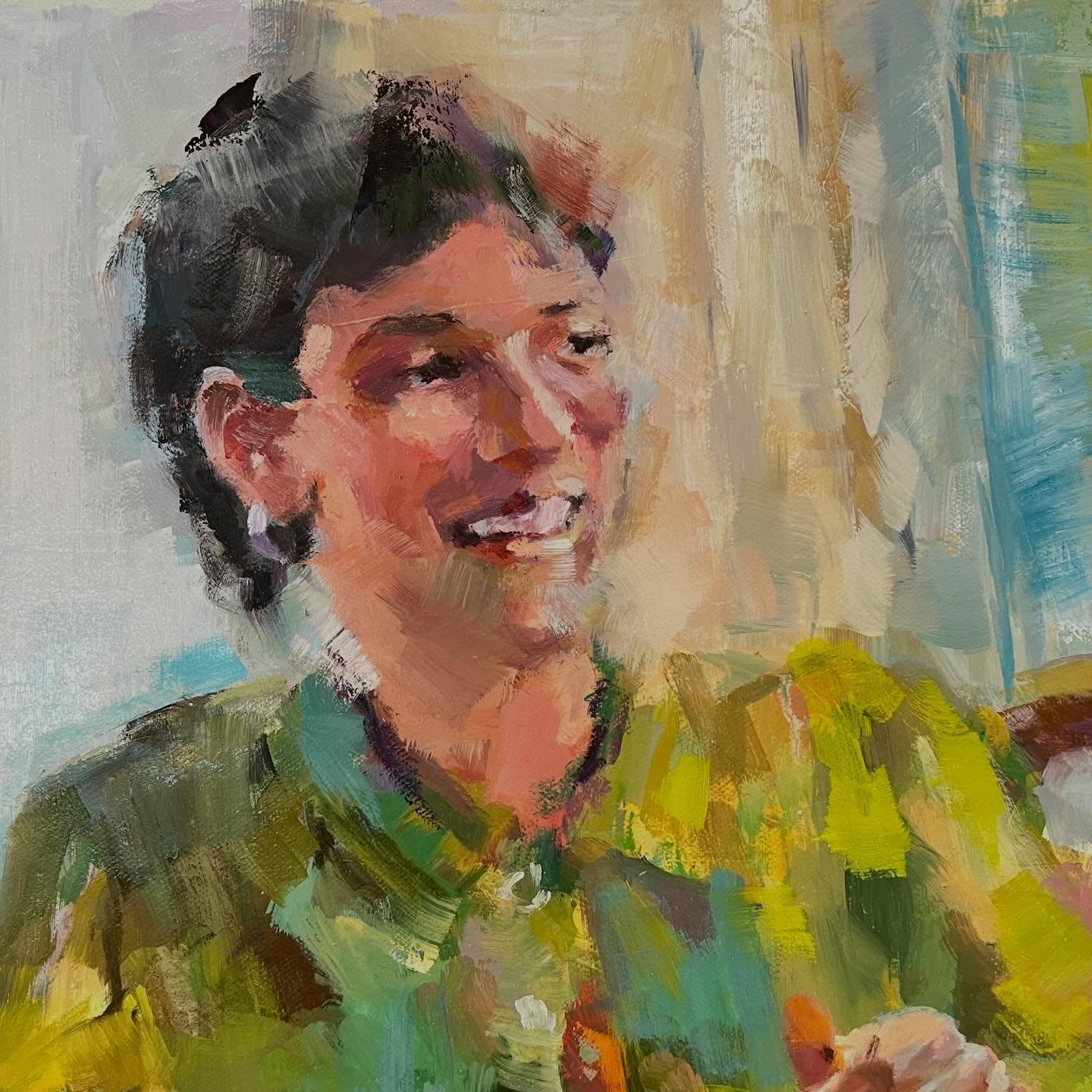 Nicole and Barb chatting over tea. Segments from my &lsquo;BIG show&rsquo; painting, 36x48&rdquo;, oil on canvas. Catch it at the Tett Centre May 1-3!
#kingstonevents #kingstonartists