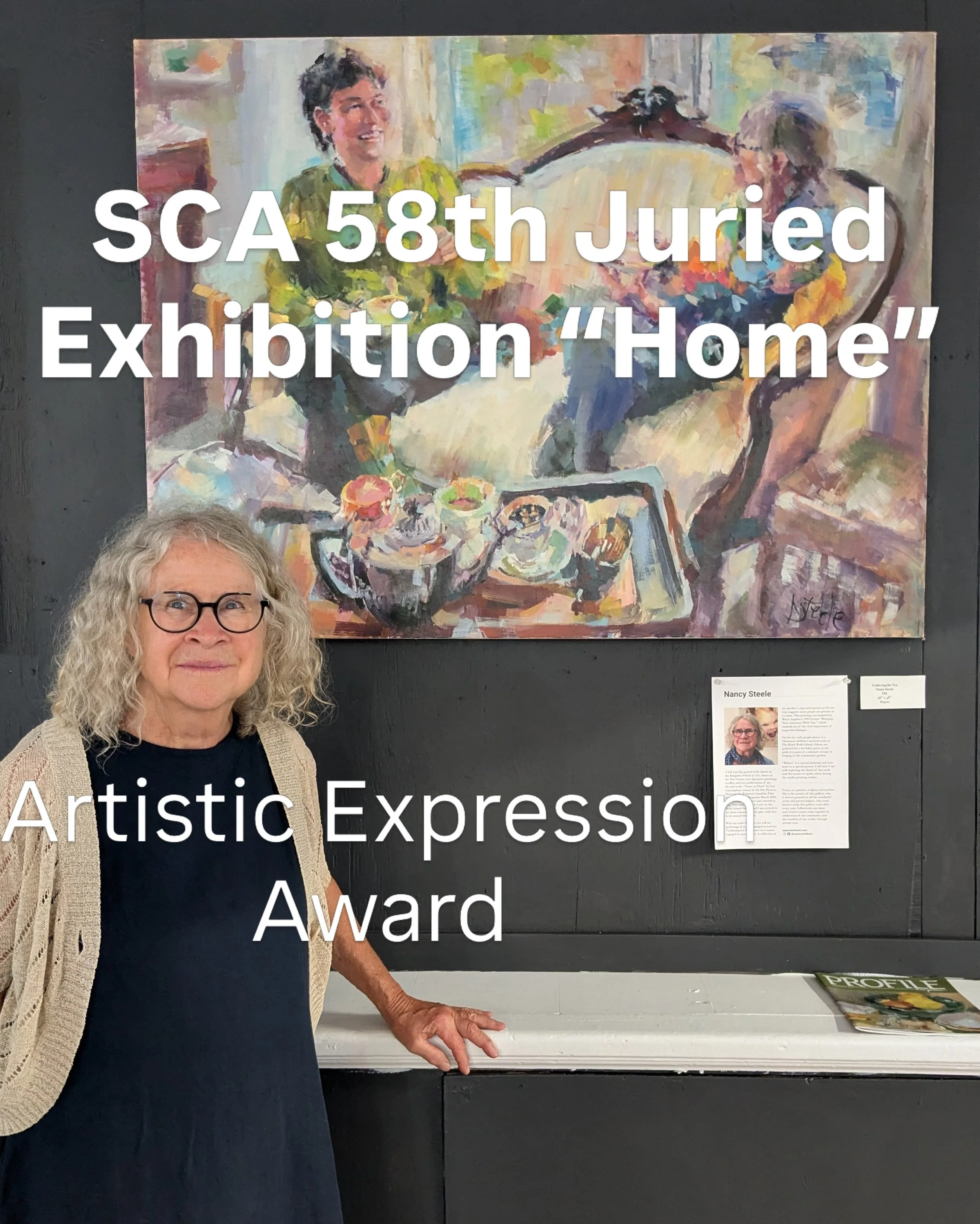I am thrilled to be named the recipient of the Artistic Expression Award-Representational at the Society of Canadian Artists&rsquo; 58th Juried Exhibition for my painting &ldquo;Gathering for Tea&rdquo;. The show is called &ldquo;Home&rdquo; Check it