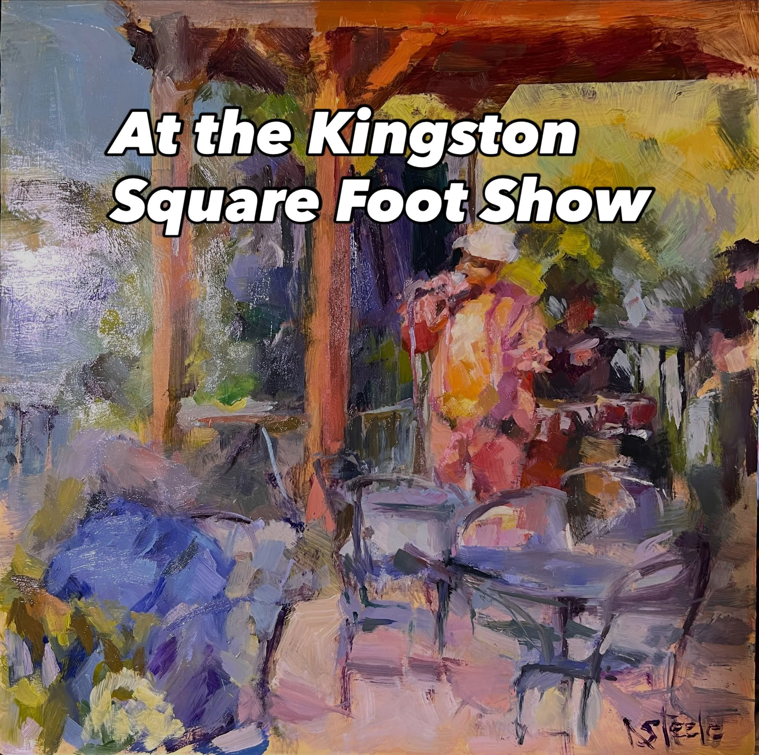 &ldquo;Akim &amp; Luke Vajsar Trio on the Patio&rdquo; oil on aluminum. Painted at the Garden Party on Wolfe island. Something magical about painting performers doing what they love best. Thank you Akim. Works at the Tett this weekend. Also on line @