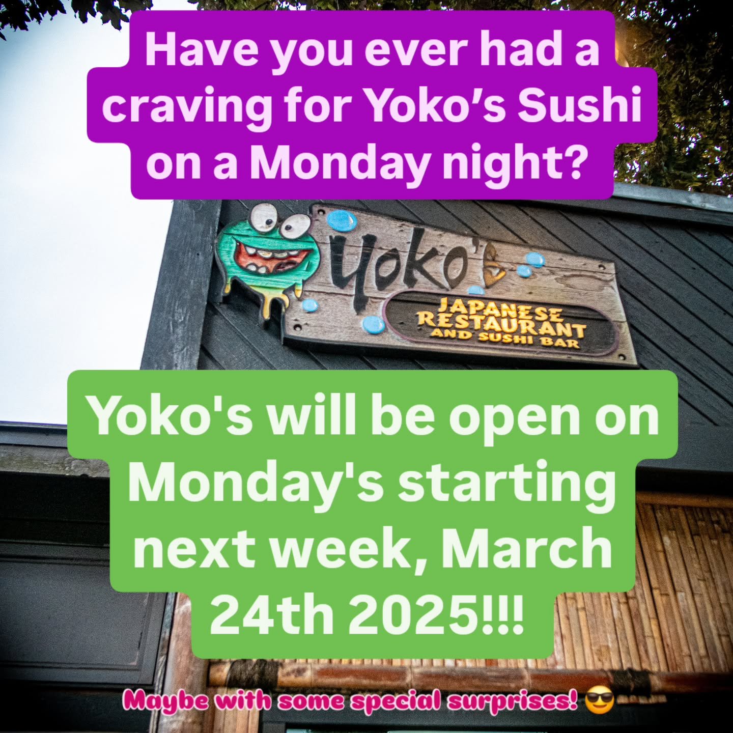 Reviving the solution for your Monday night Taka's Tuna
craving after 5 long years!

We still do not take reservations so as always, get here early to beat the wait! ❤️
