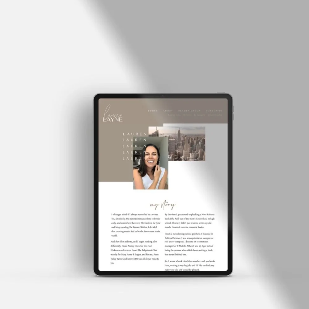Squarespace DIY Template Showcase: New York Best Selling Author, Lauren  Layne — The Coast Kit