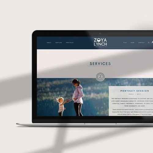 Bold, modern and colorful website design for award winning photographer